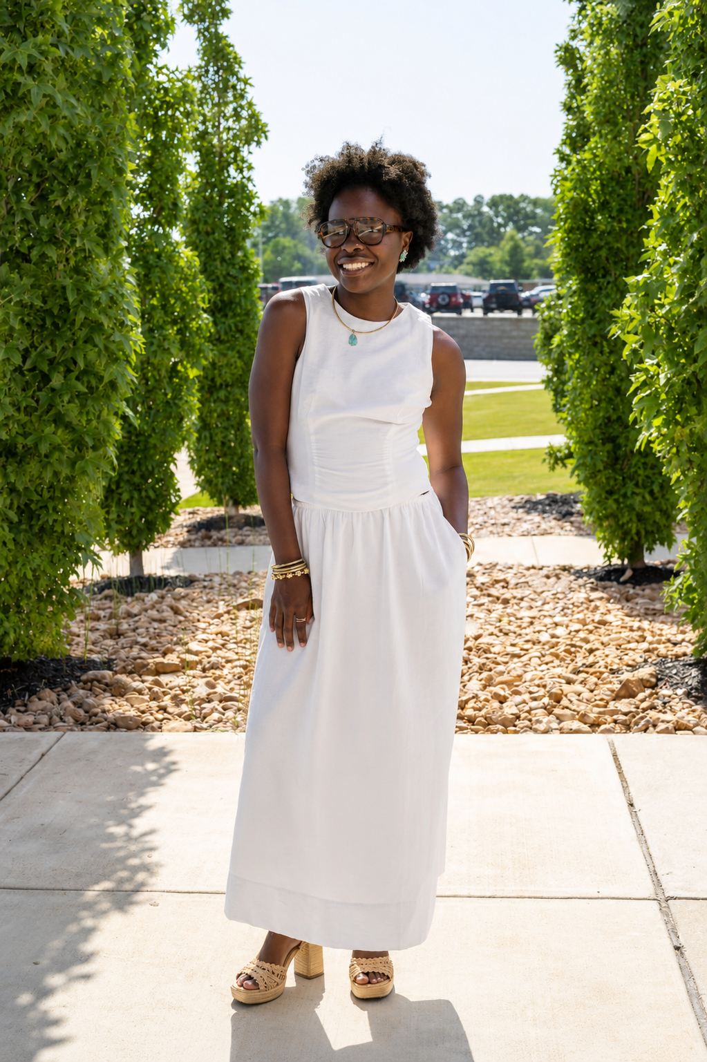 Layla Linen Top Maxi Skirt Set