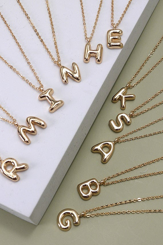 Bubble Balloon Initial Necklace