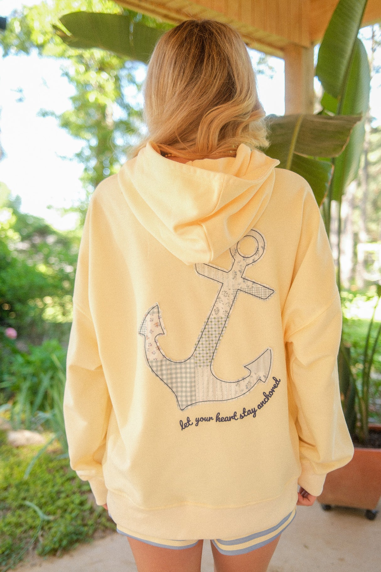 Anchor Patchwork Oversized Hoodie