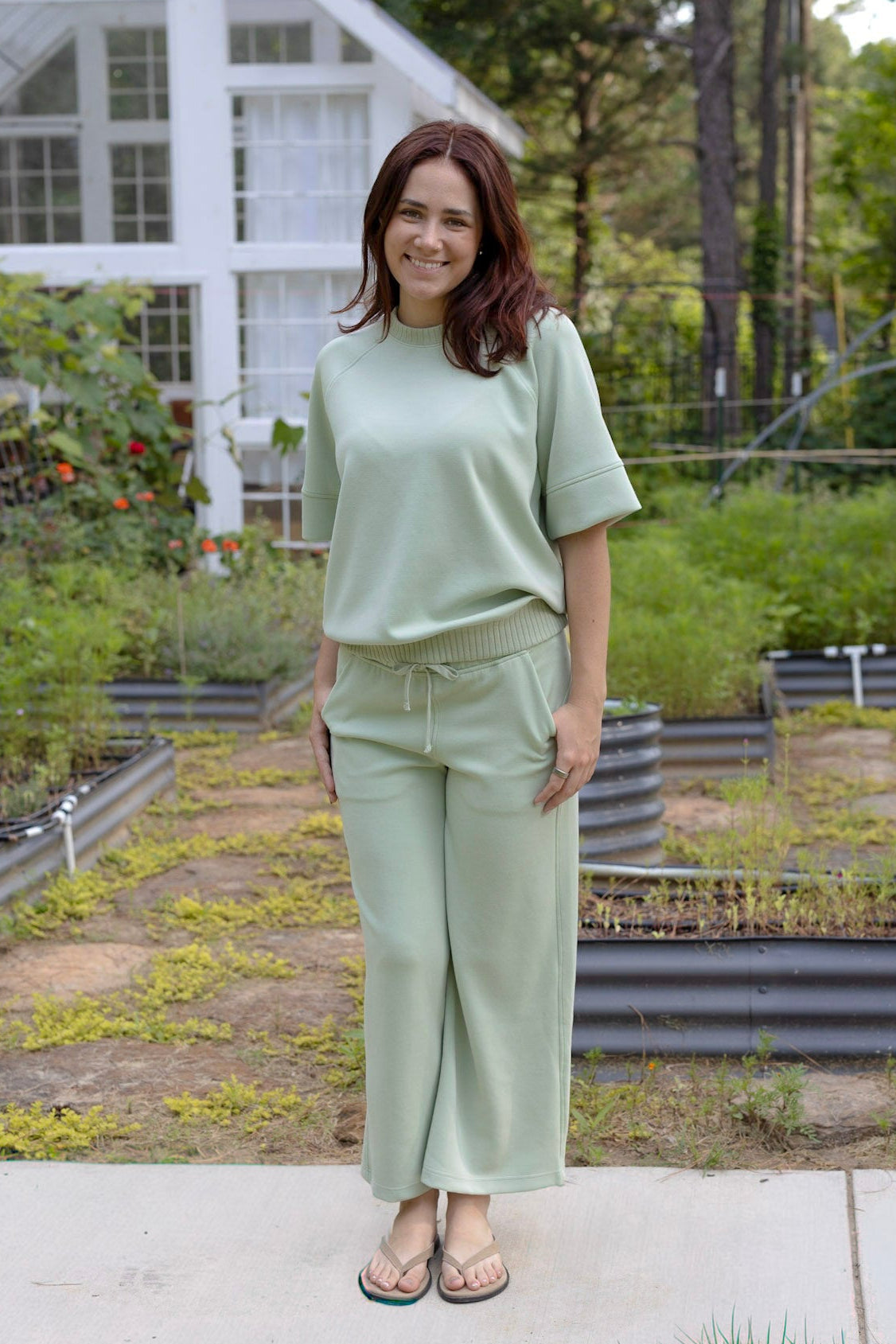 Scuba Cropped Wide Pant