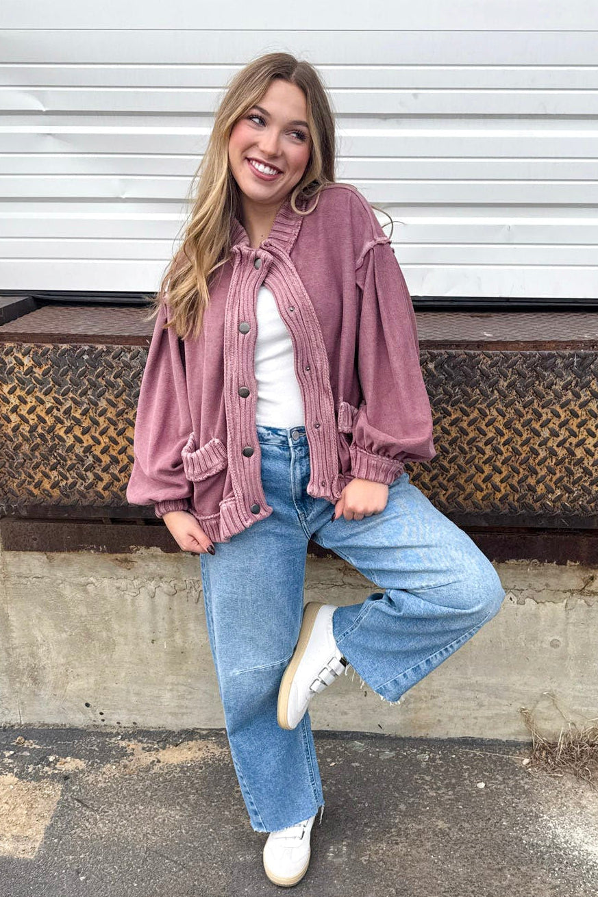 Vintage Ribbed Button Cardigan