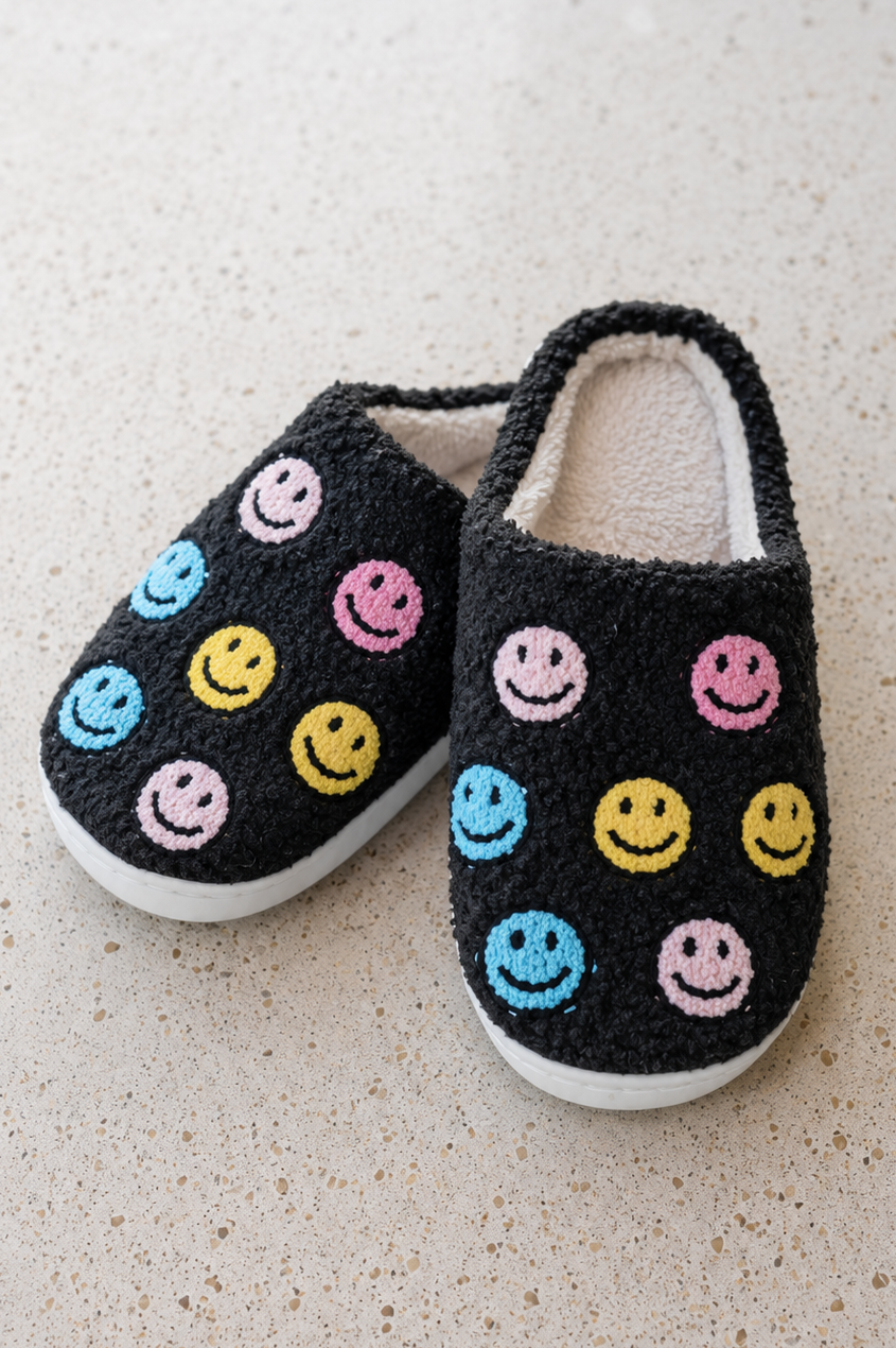 Multi Happy Face Slippers