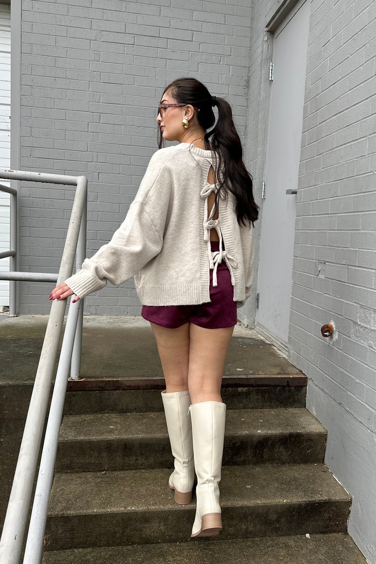 TIE BACK MINI SWEATER