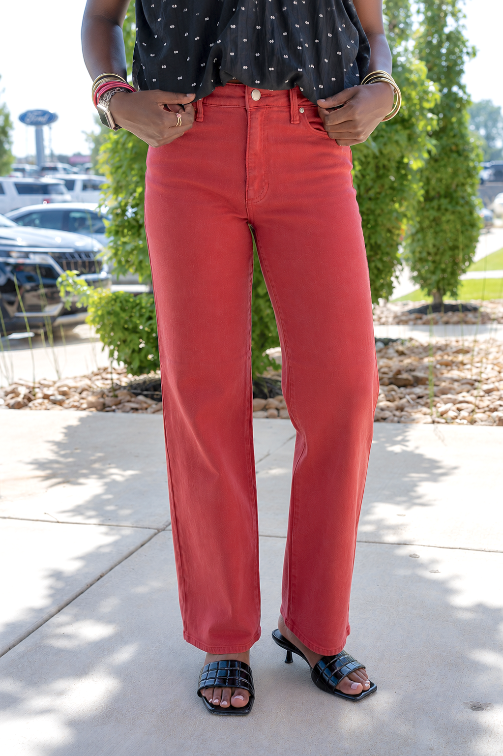 Burgundy High Rise Vintage Straight