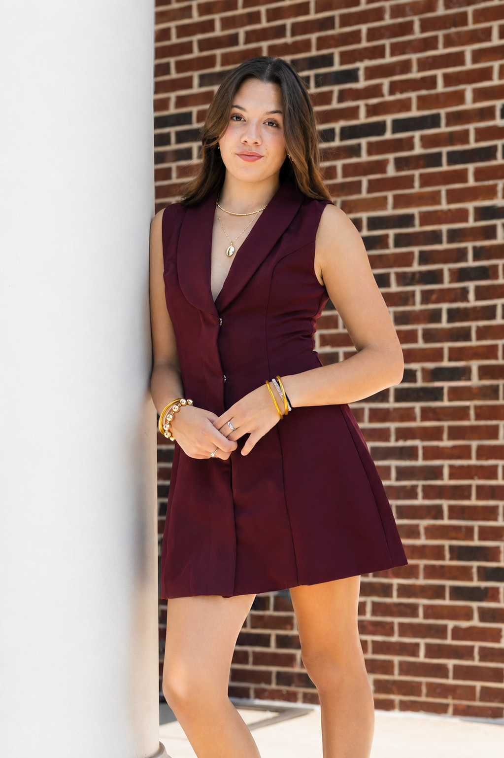 Plunge V-Neck Tuxedo Mini