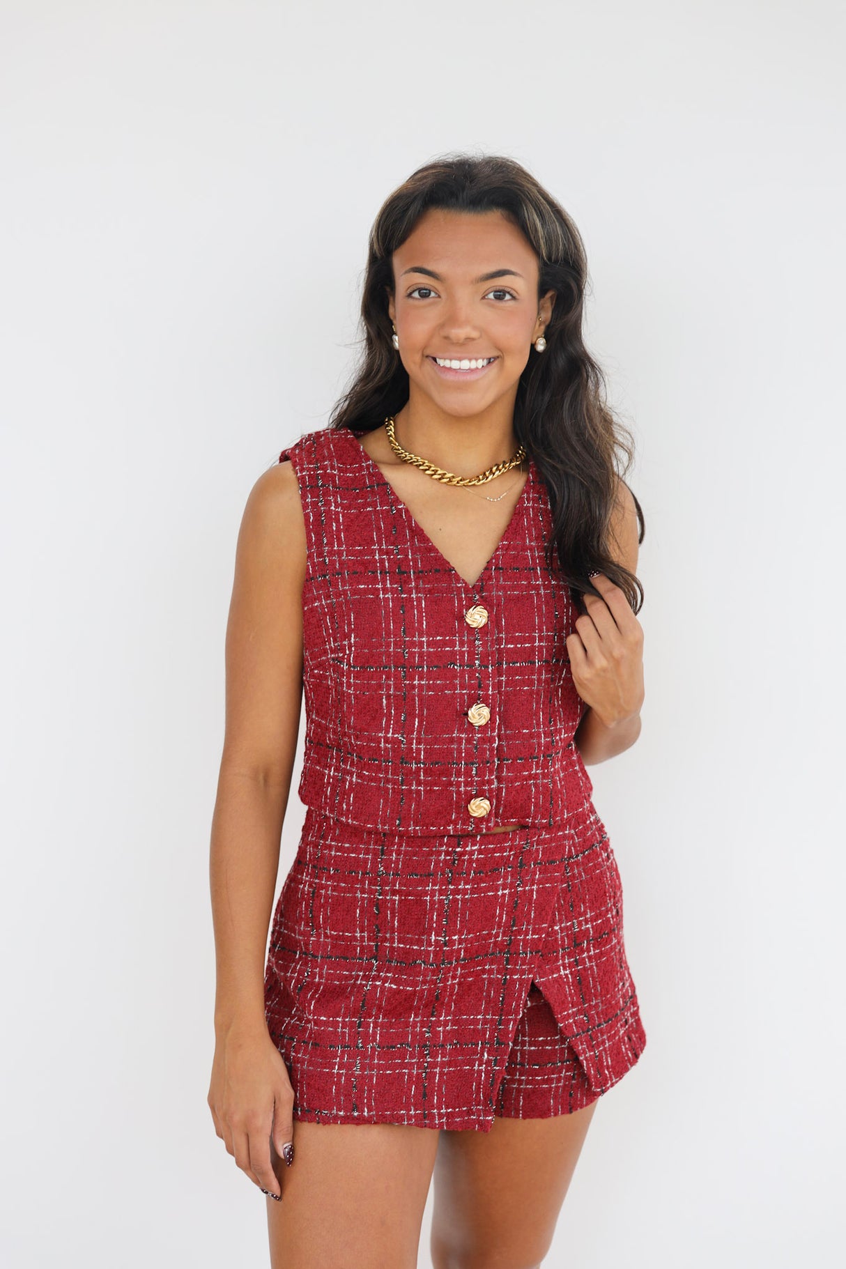 ELLE TWEED MINI SHORTS