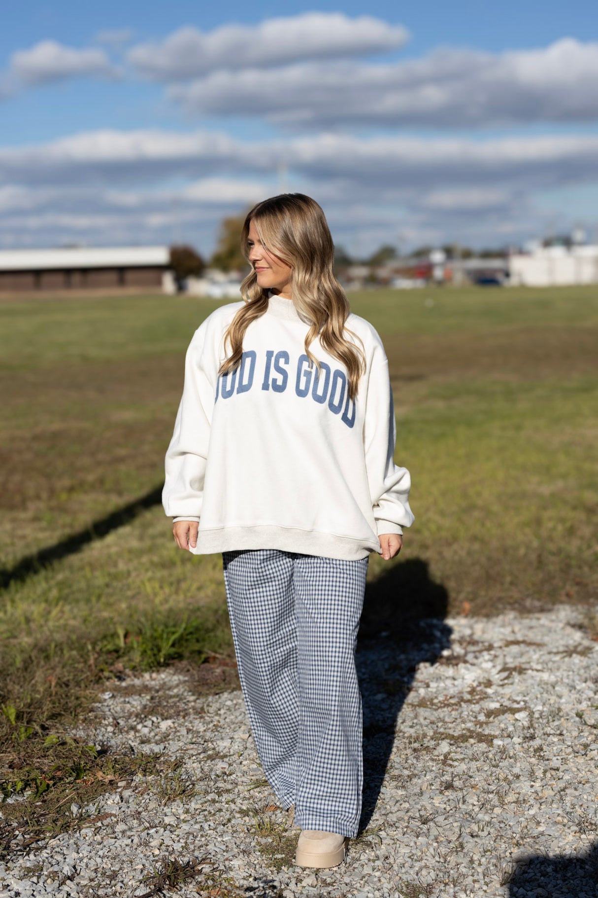 JESUS/GOD IS GOOD REVERSIBLE MOCK NECK SWEATSHIRT