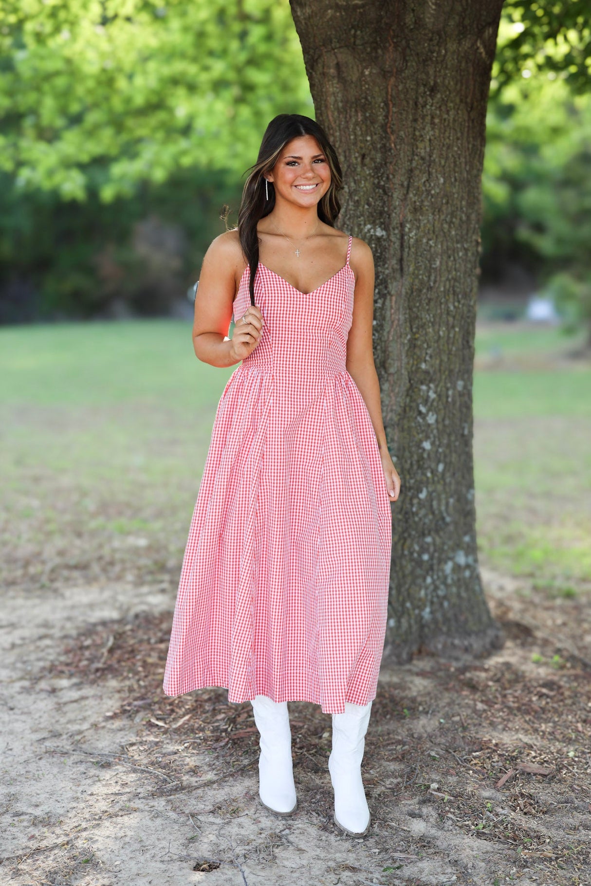 Amour Gathered Hip Midi Dress
