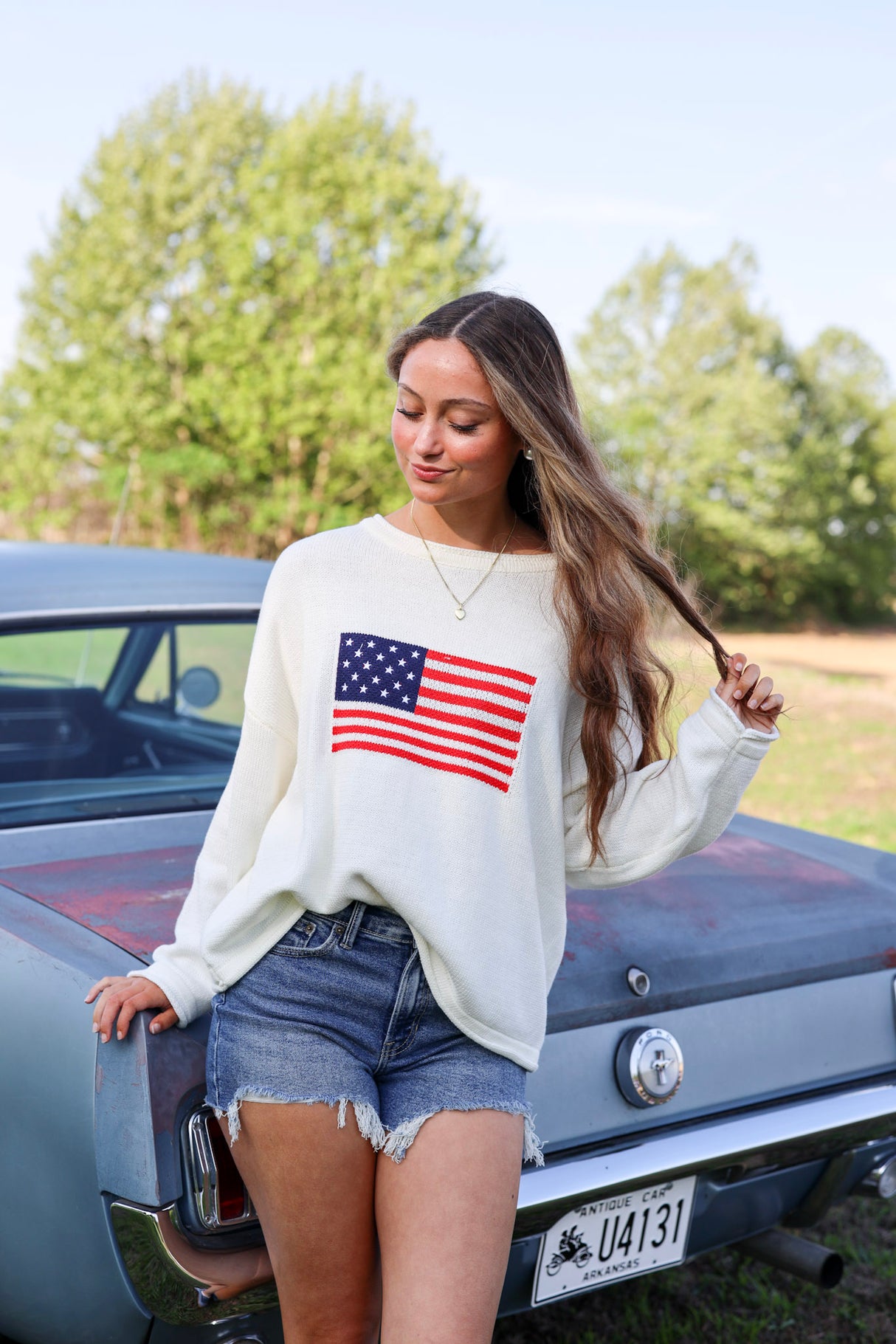 Flag Print Sweater
