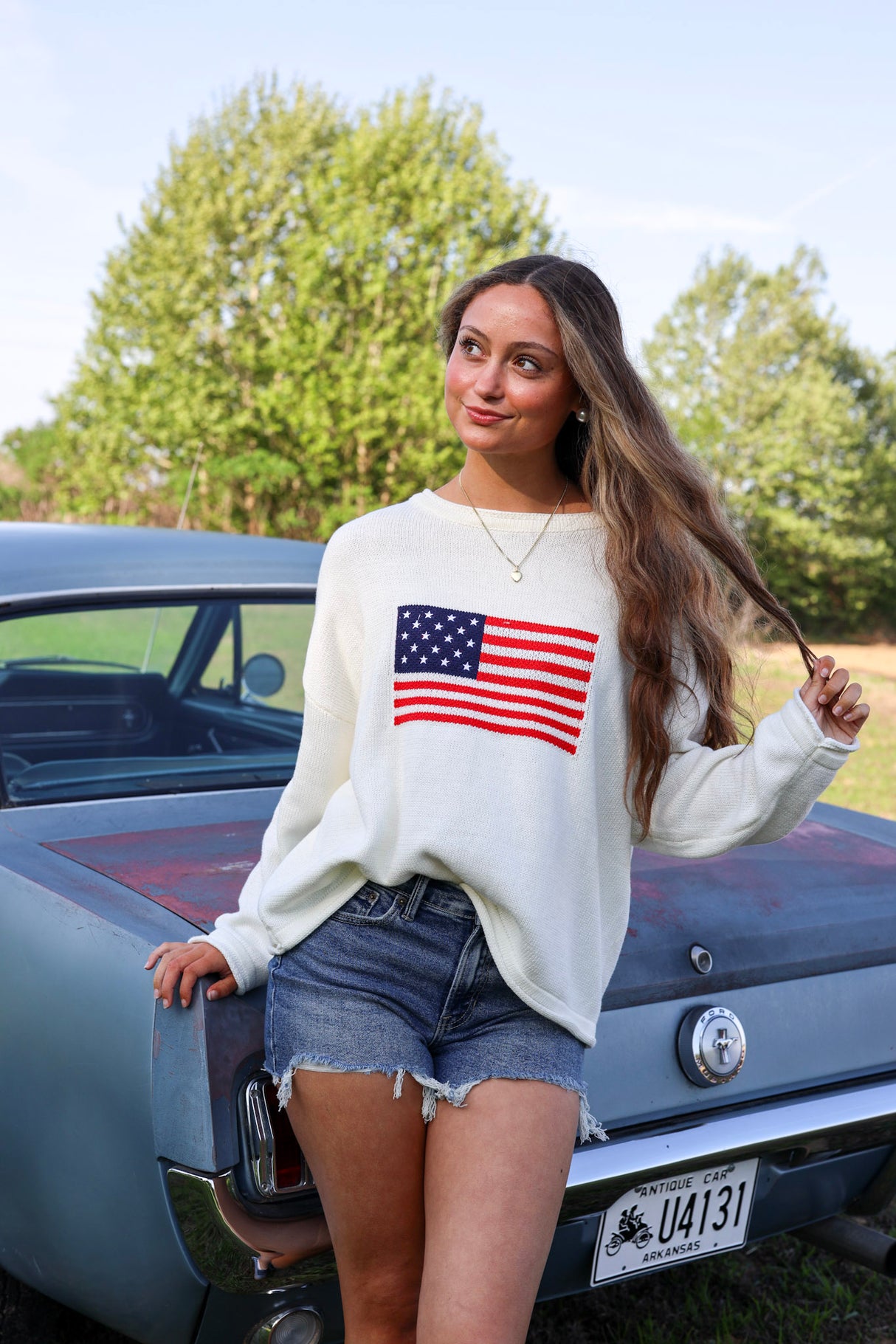 Flag Print Sweater