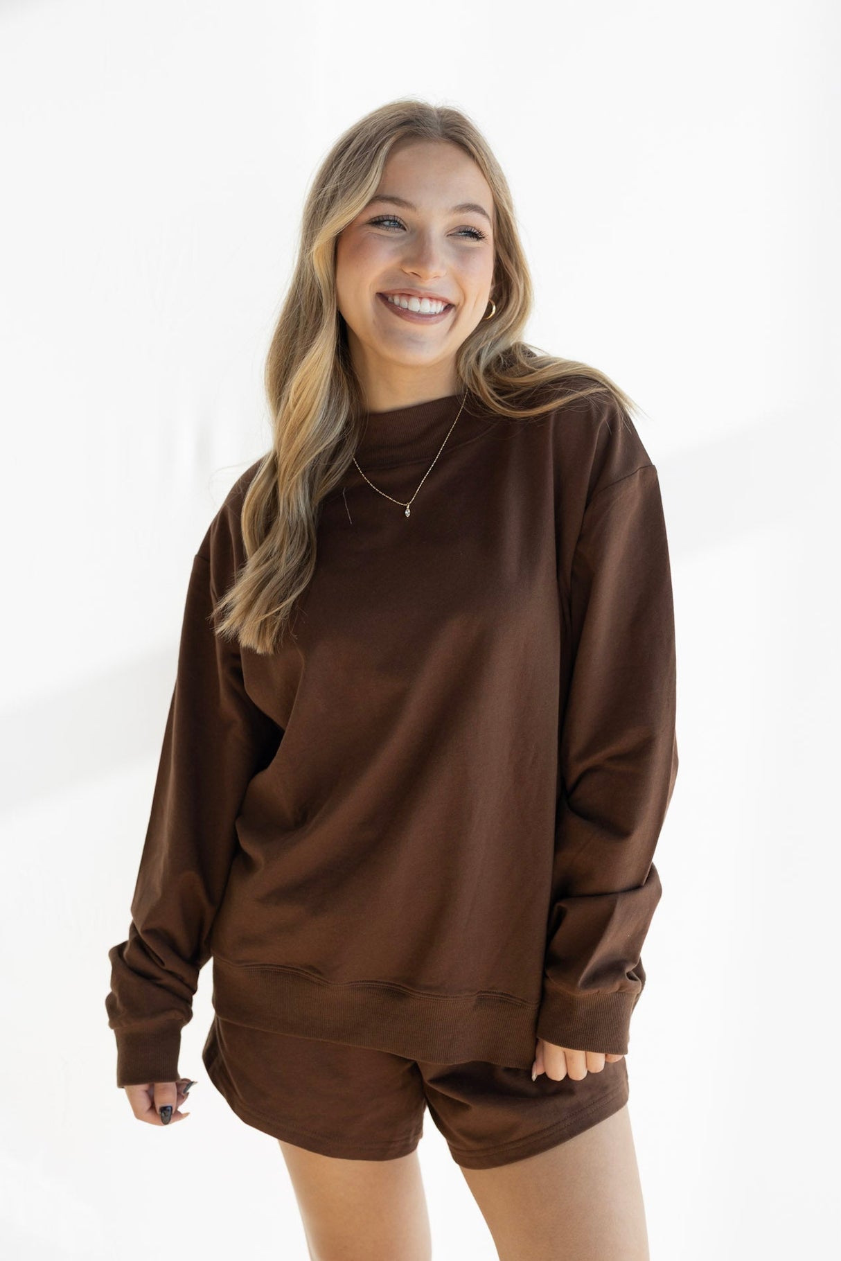 MOCK NECK TERRY SWEATSHIRT