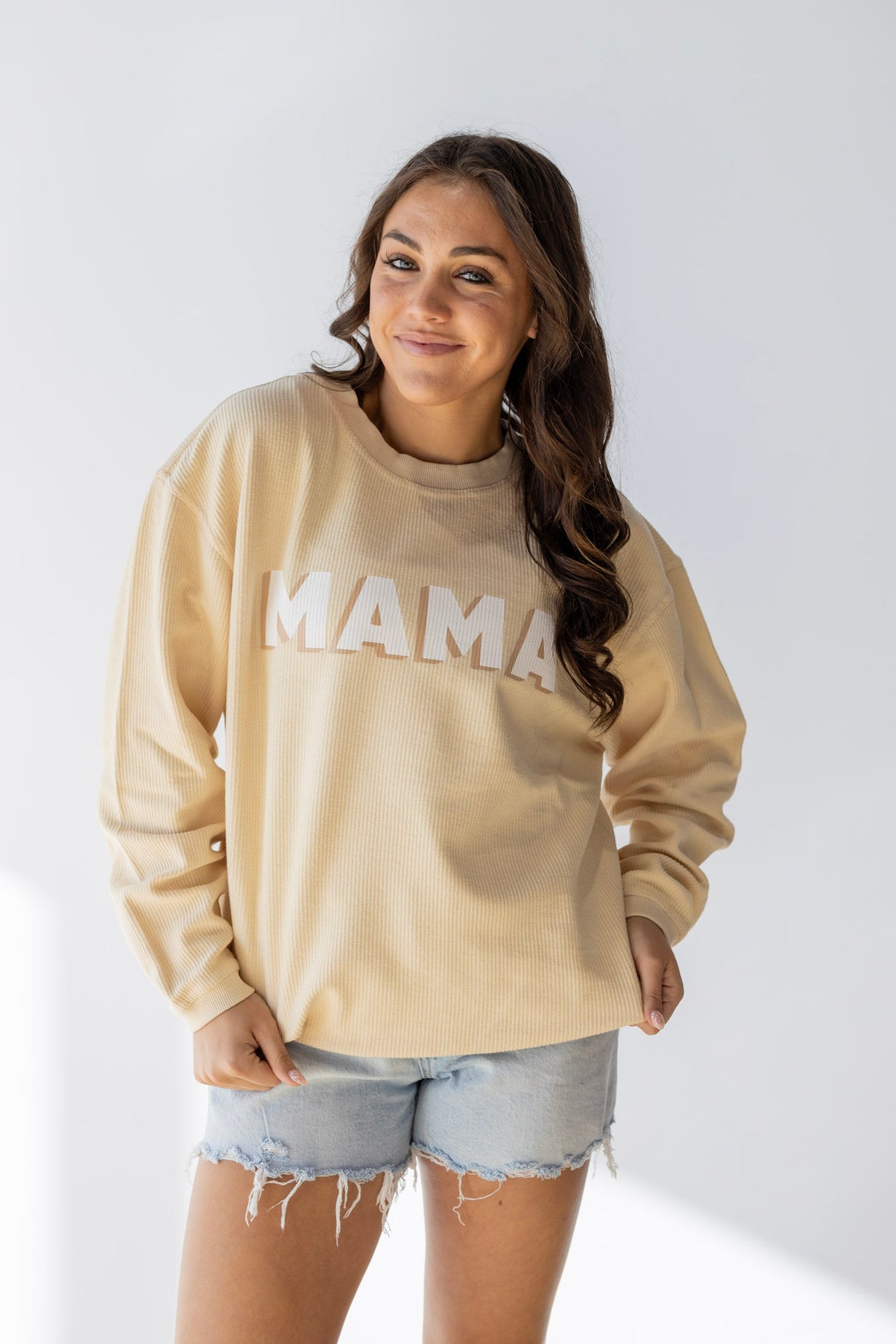 MAMA TAN CORDED SWEATSHIRT