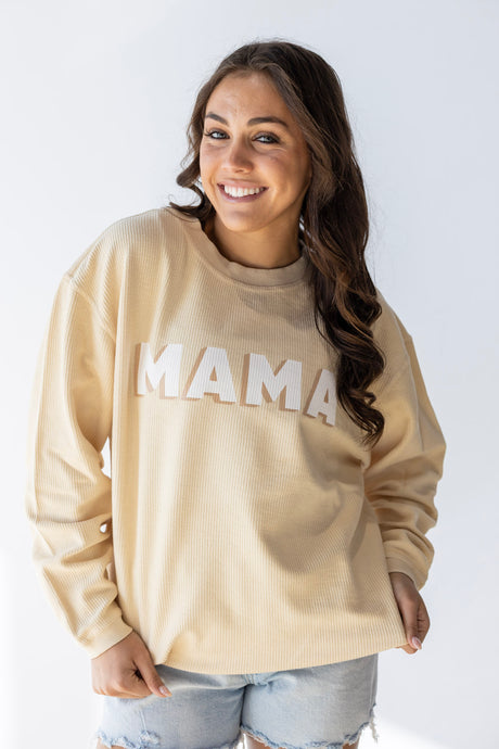 MAMA TAN CORDED SWEATSHIRT