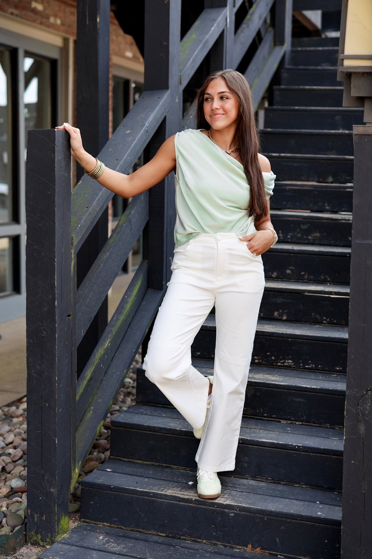 Sera Satin Shoulder Top