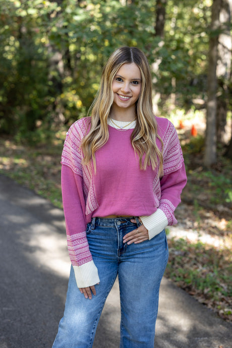 FAIR ISLE PANEL TUNIC SWEATER