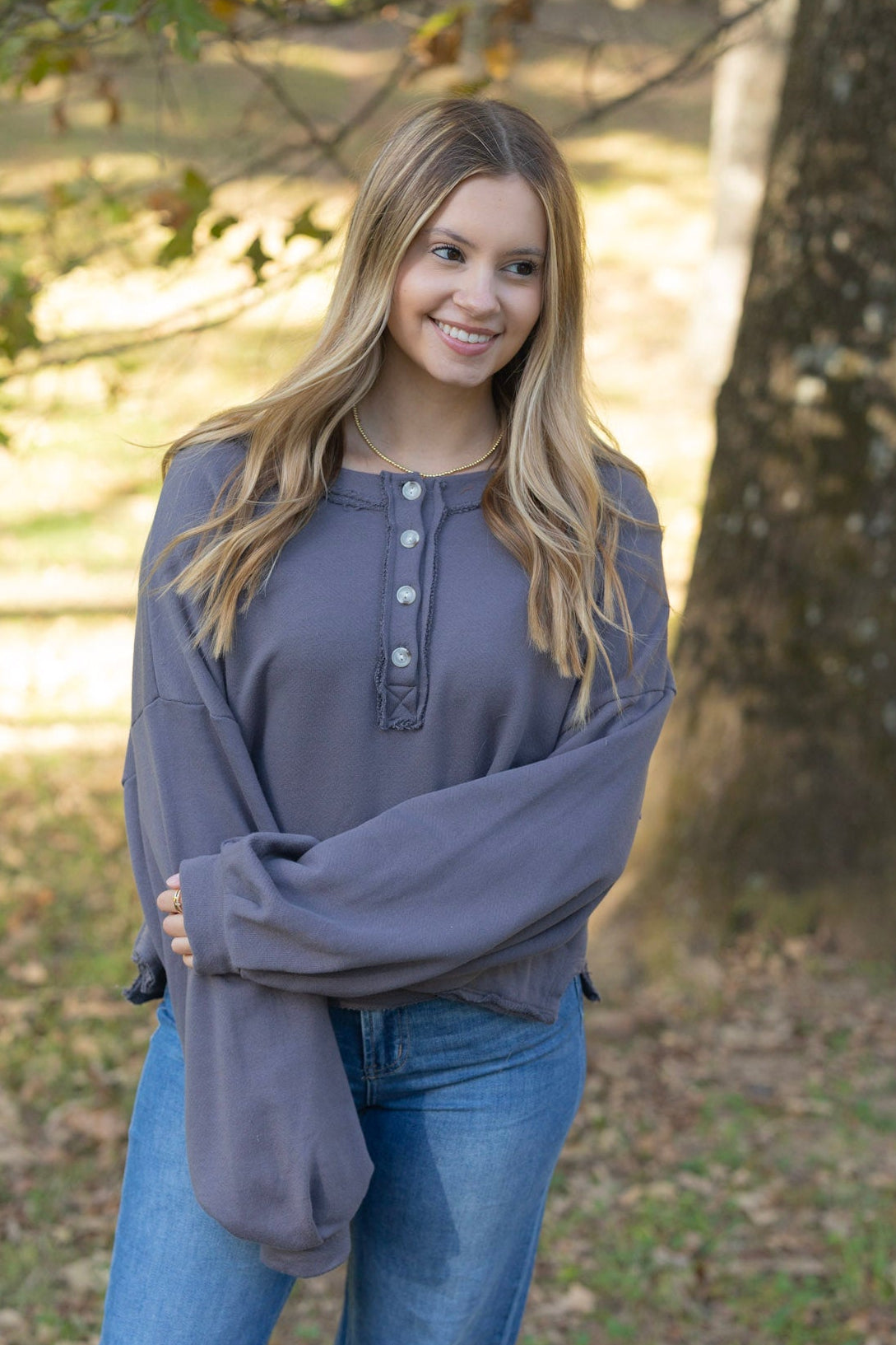 Lantern Sleeve Terry Top (Multiple Colors)