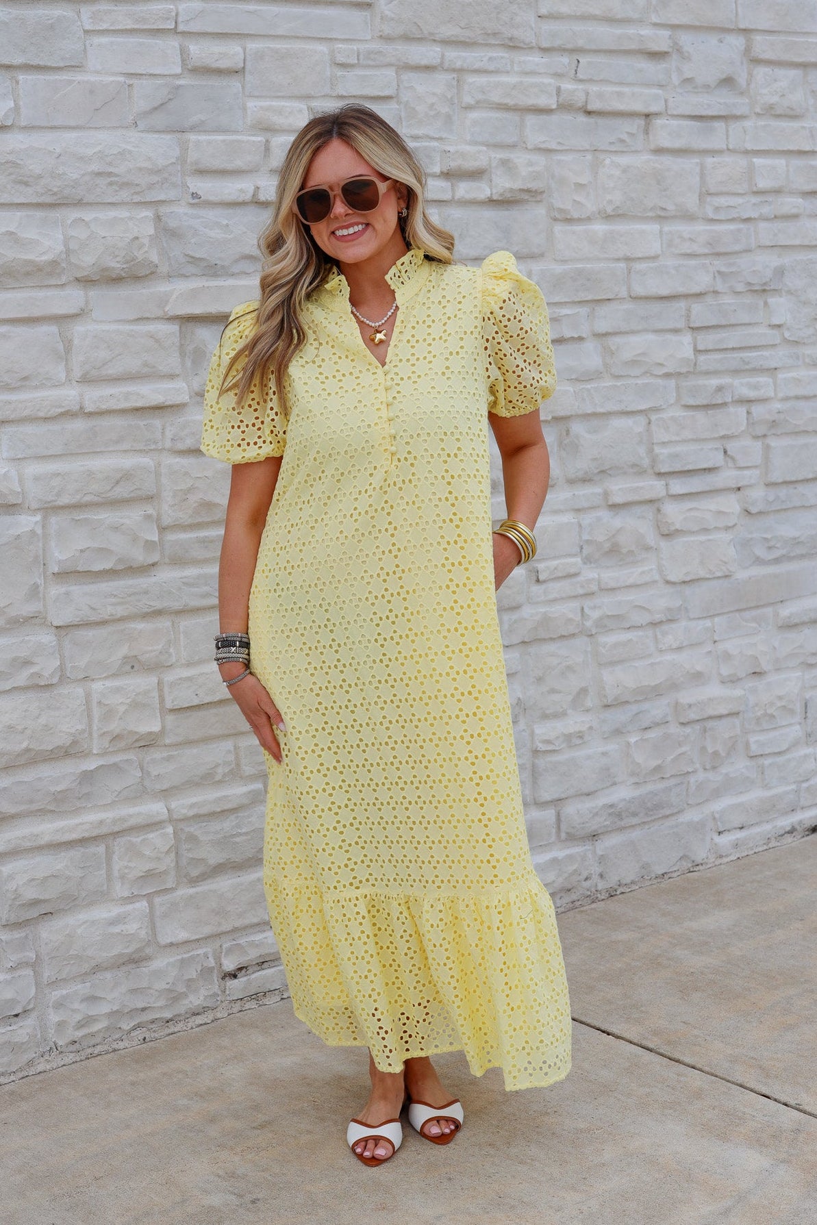 Eyelet Long Dress