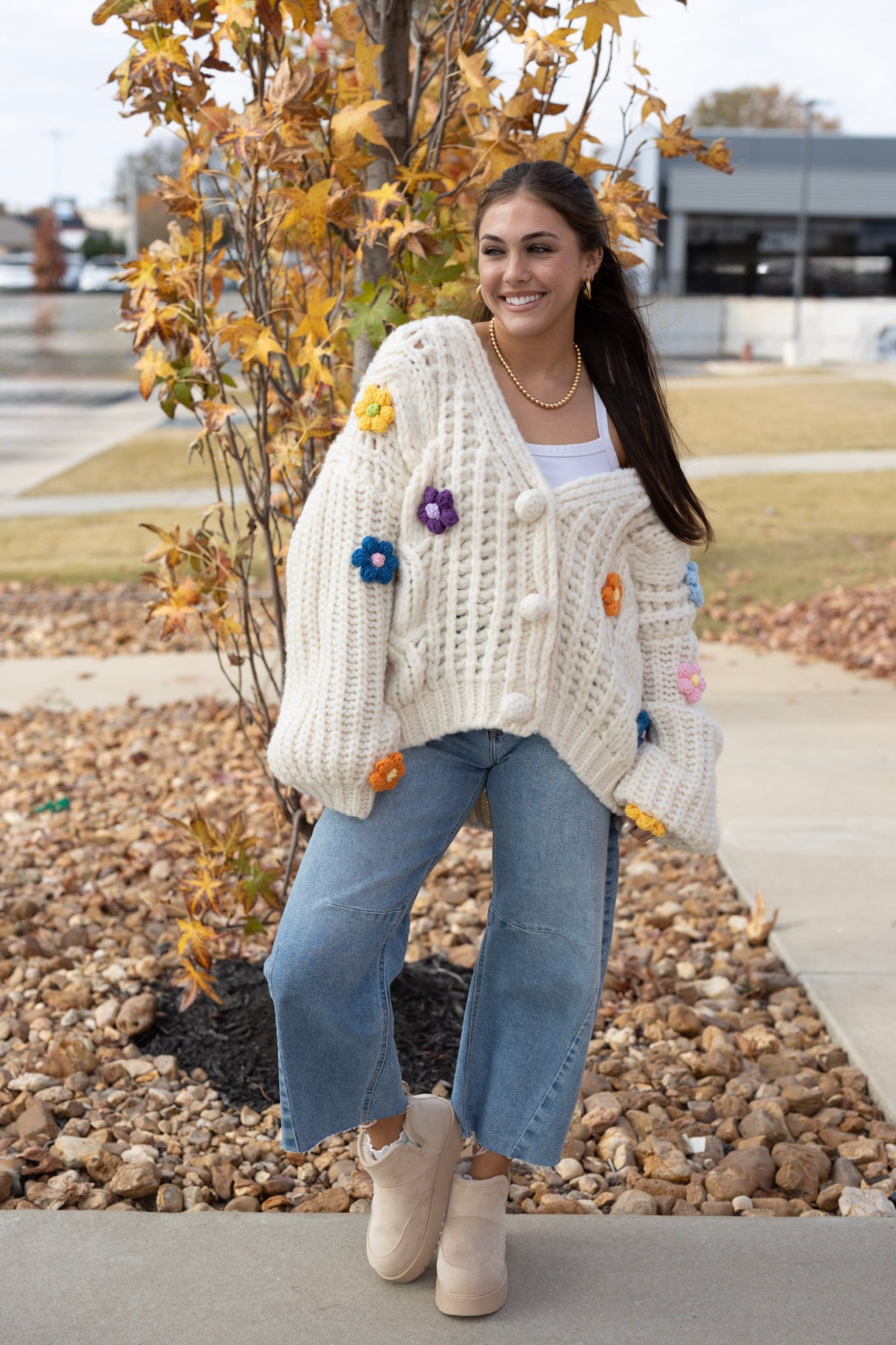 FLORAL WOVEN CARDIGAN