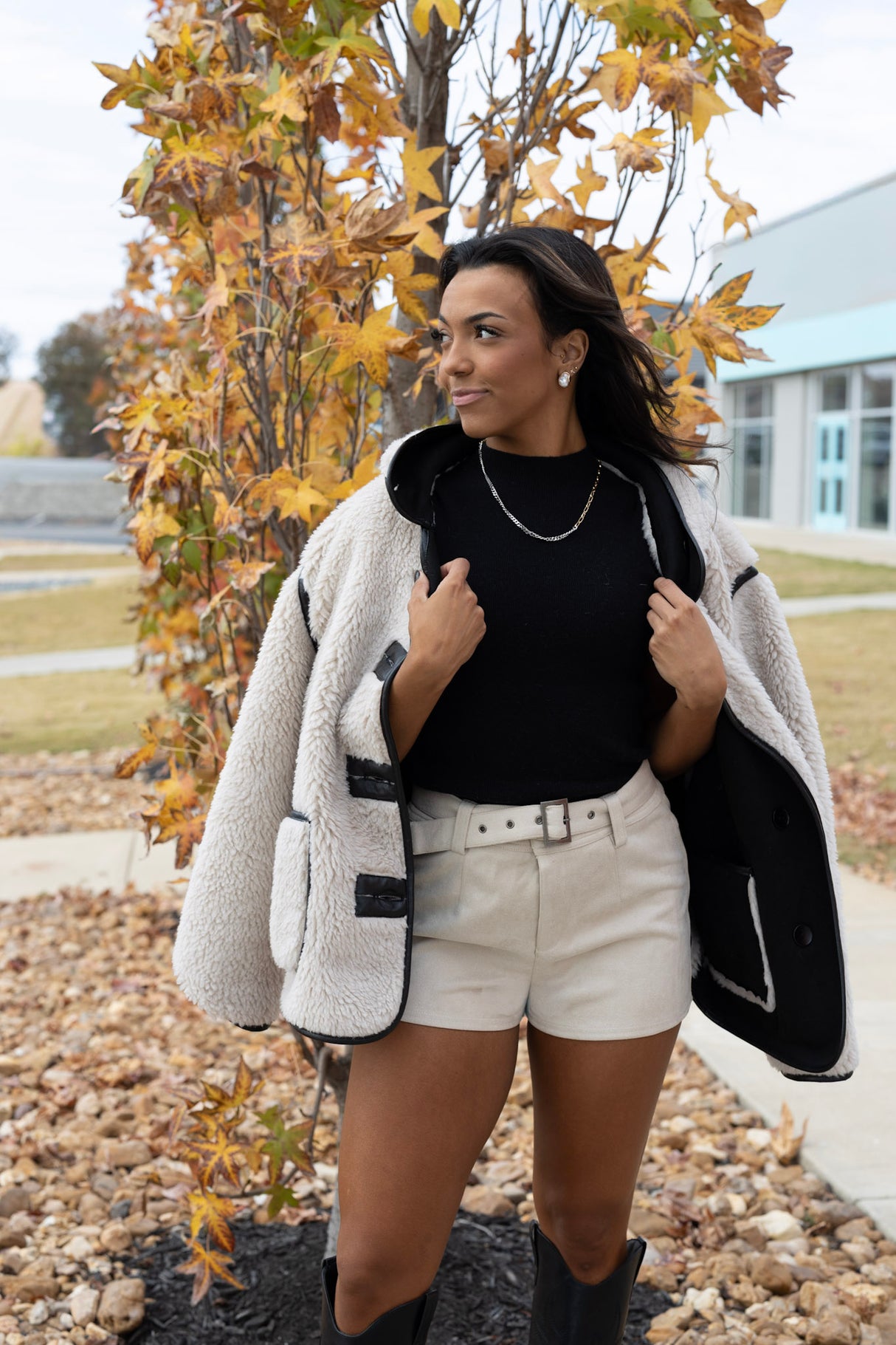 Sherpa Suede Contrast Jacket (Reversible)