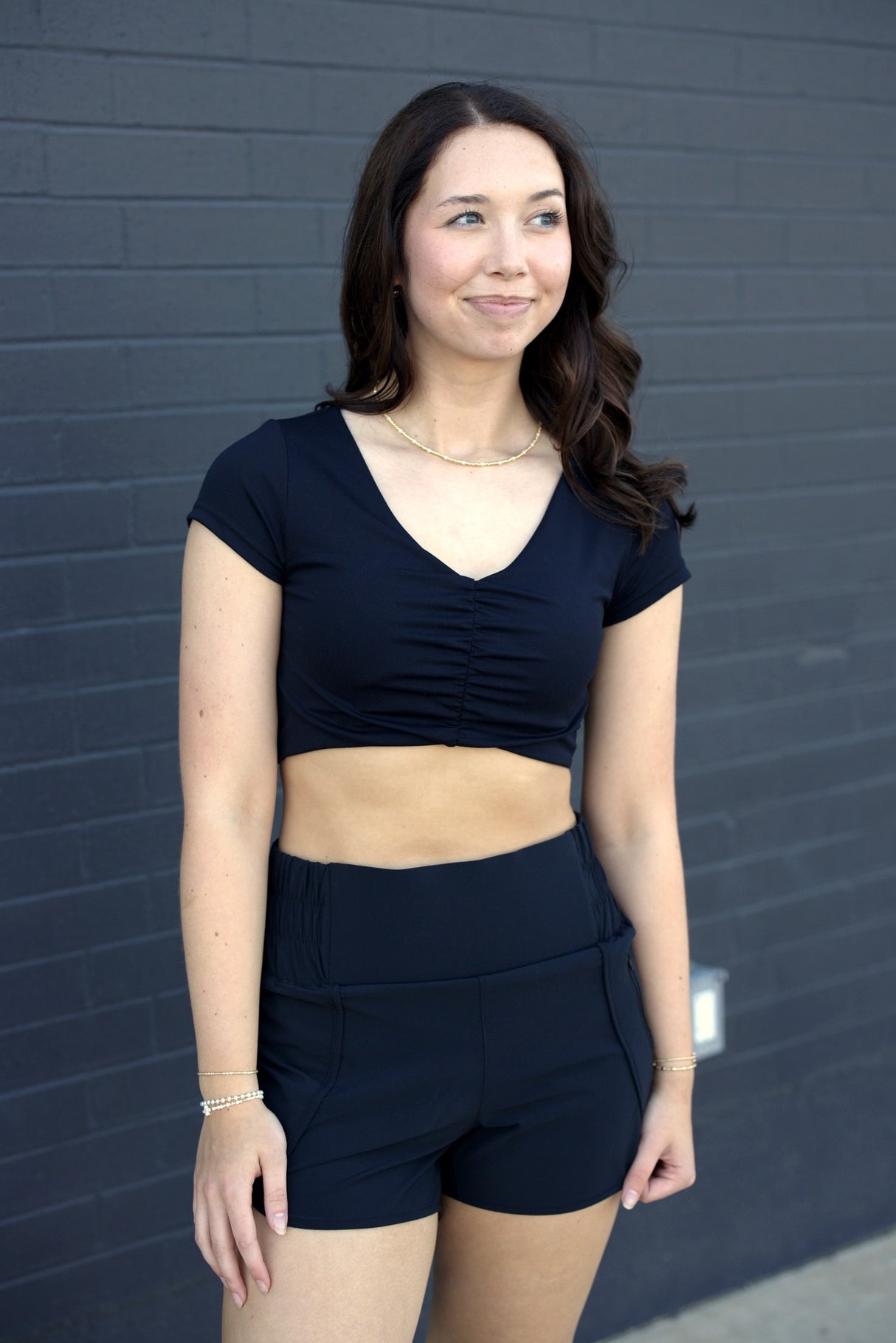 Scoop Ruched Crop Top