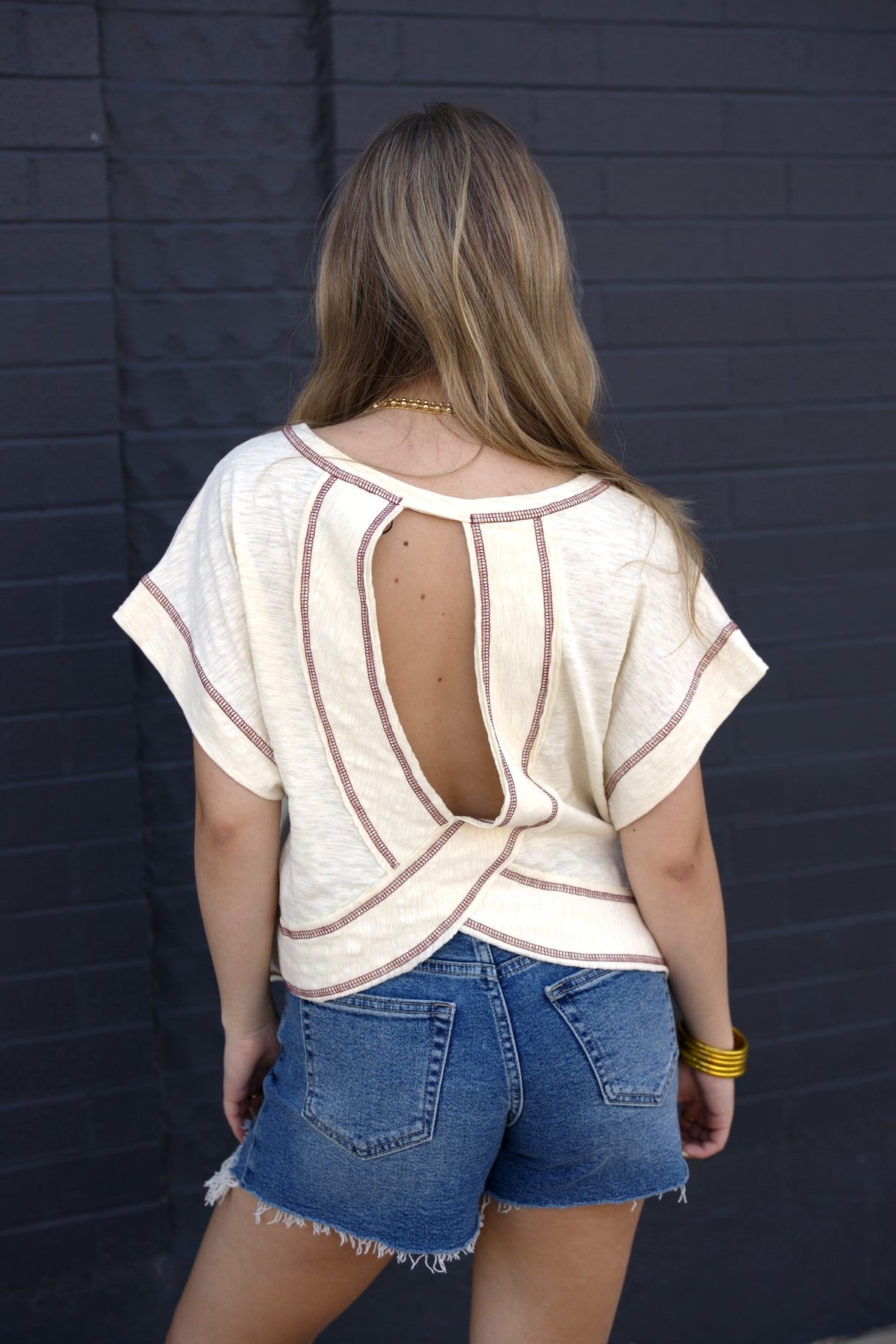 Overlap Contrast Crop Top