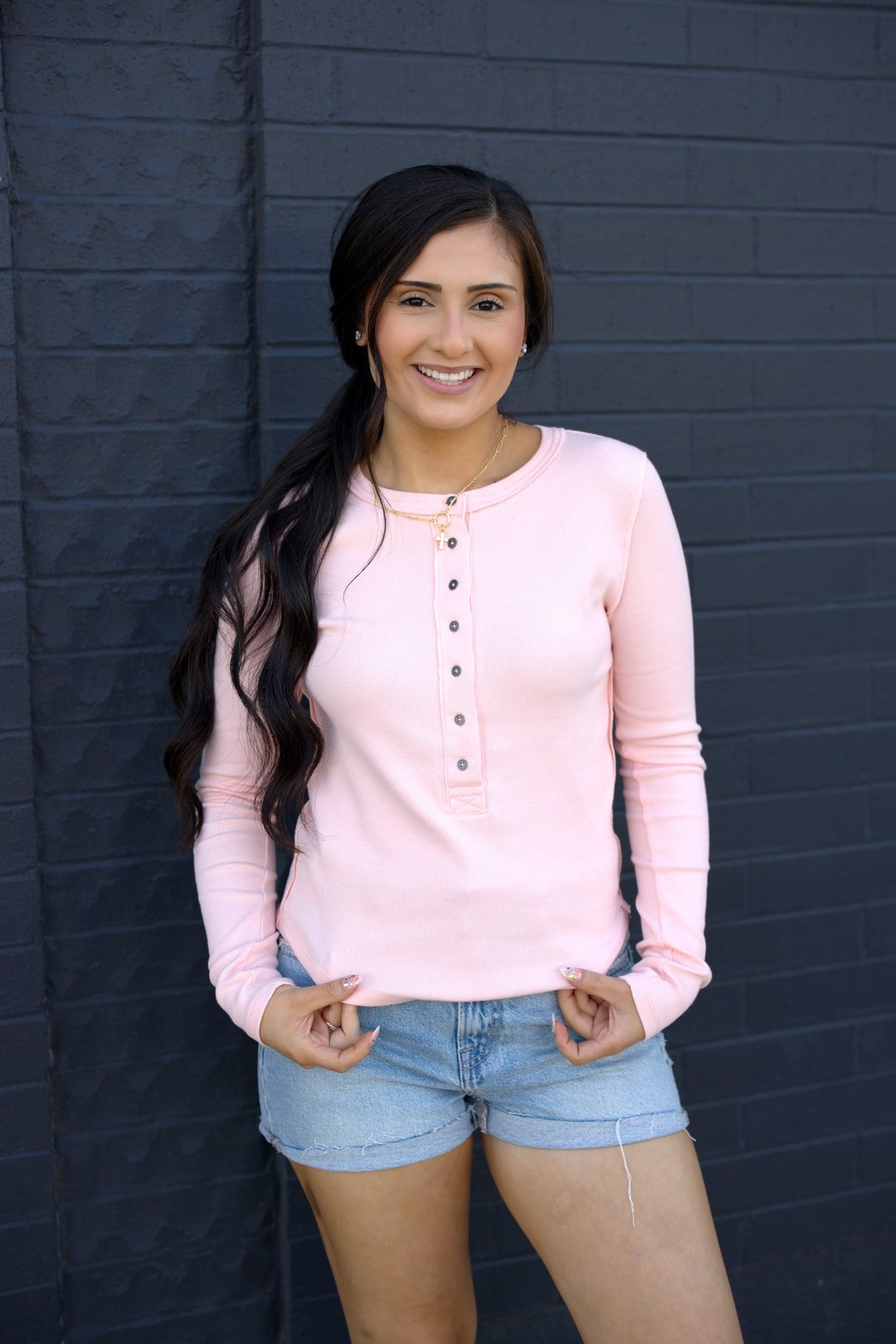 Henley Button Closures Top