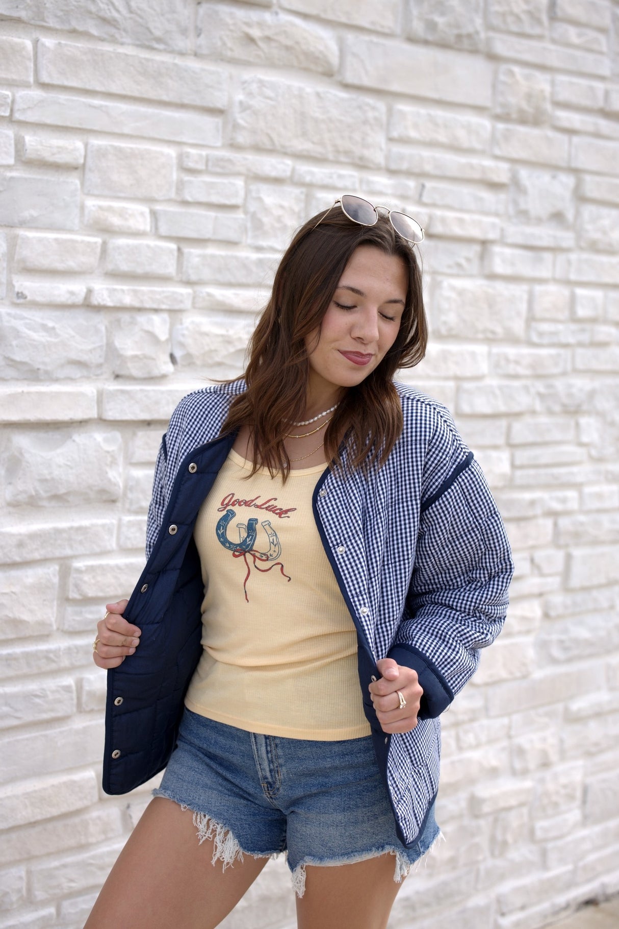 GINGHAM QUILTED JACKET
