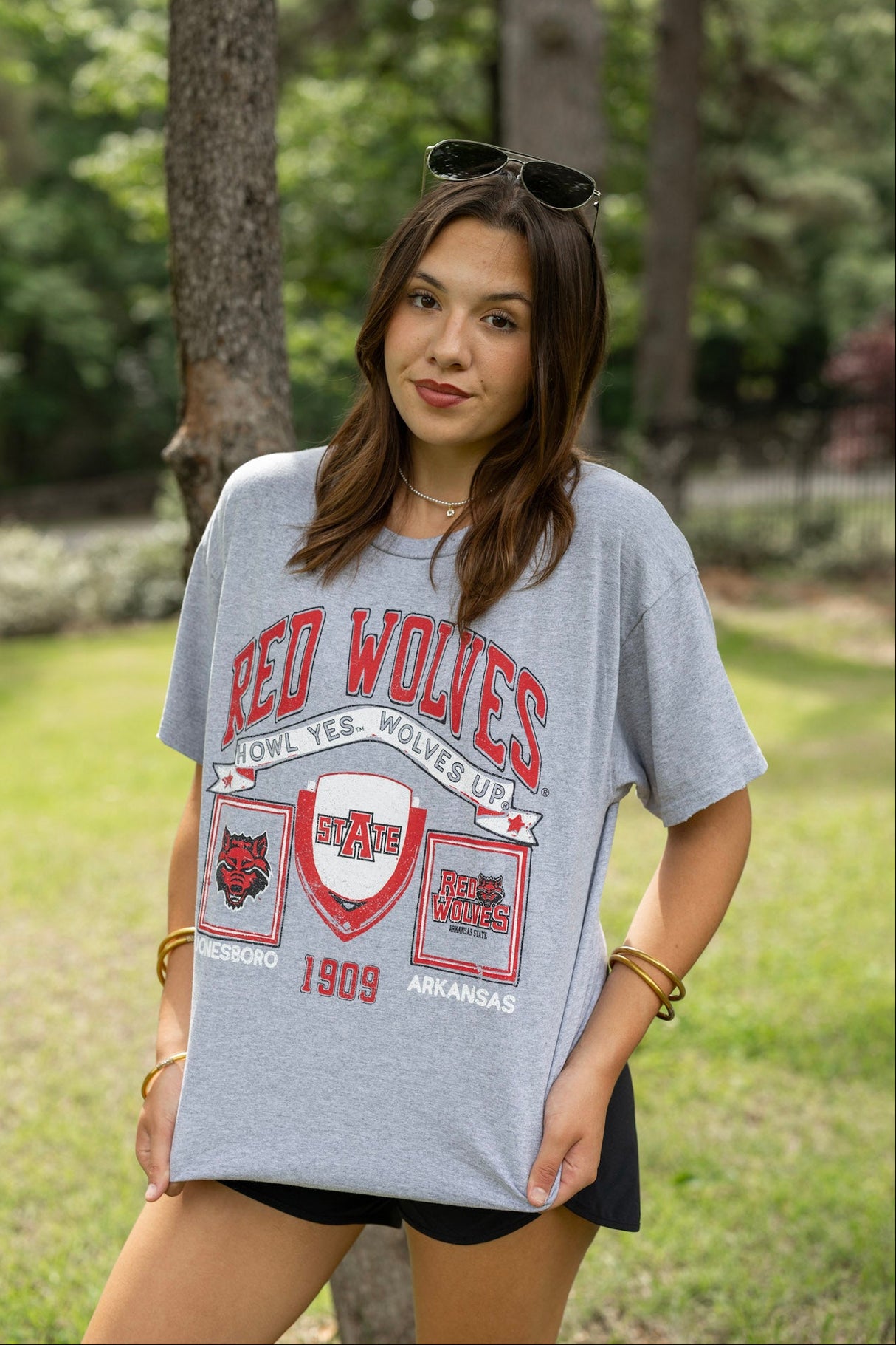 Grey Arkansas State Prep Patch Tee