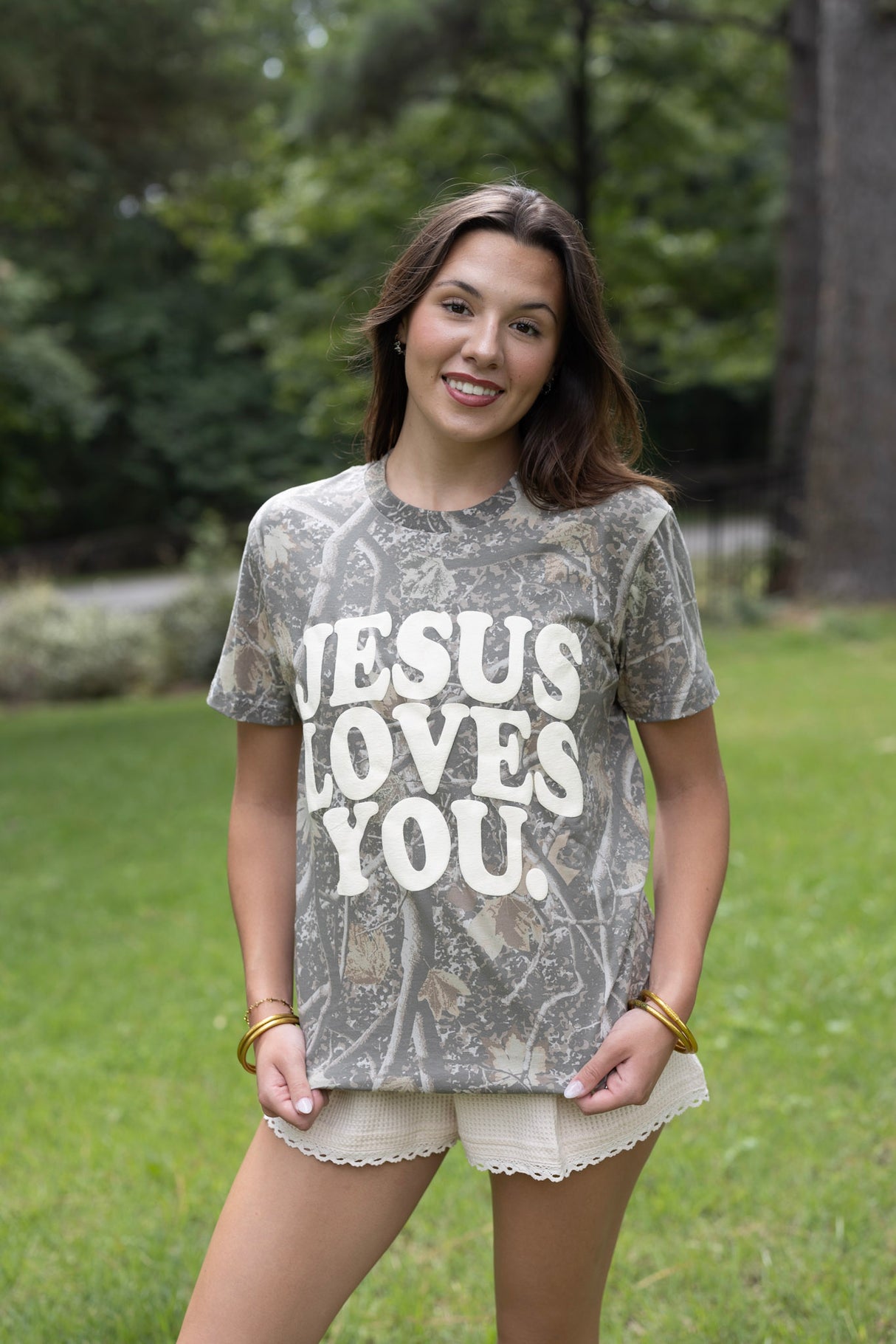Jesus Loves You Camo Short Sleeve Tee