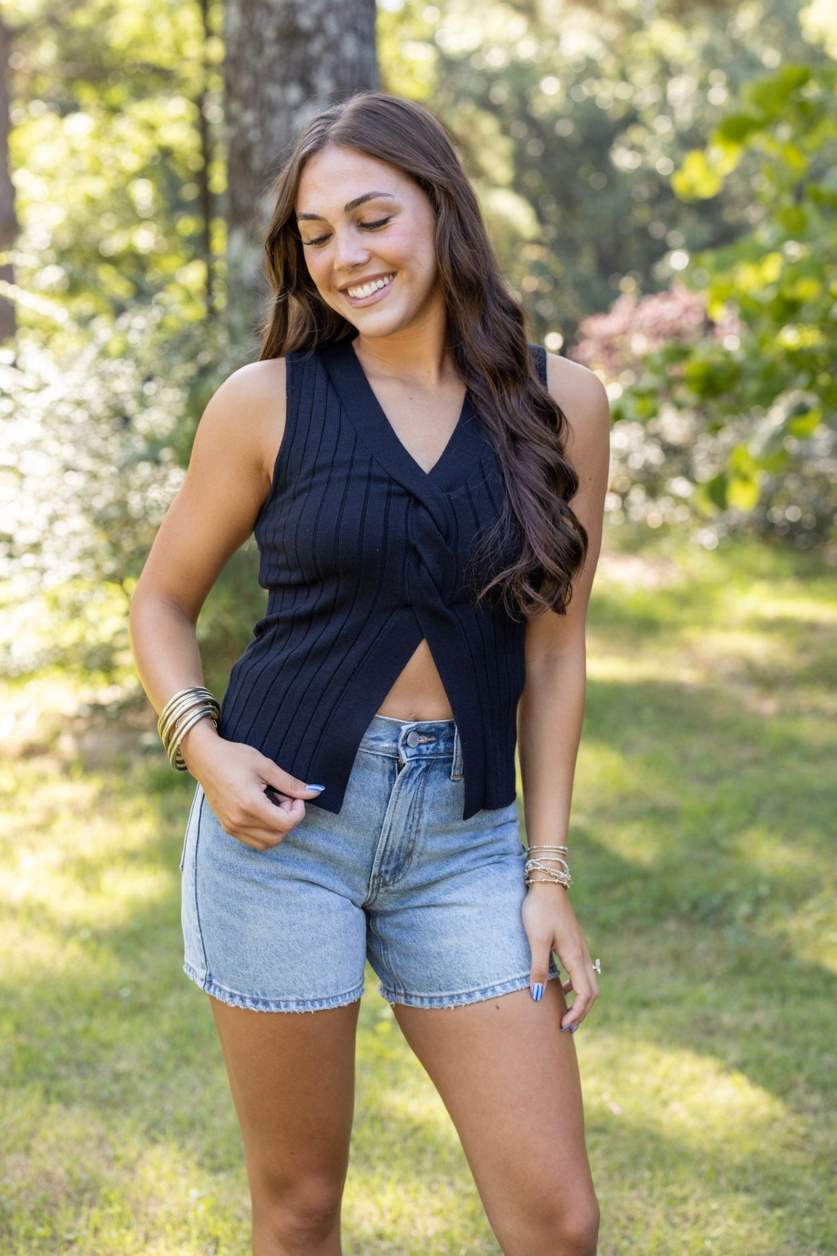 Twisted Front Sweater Top