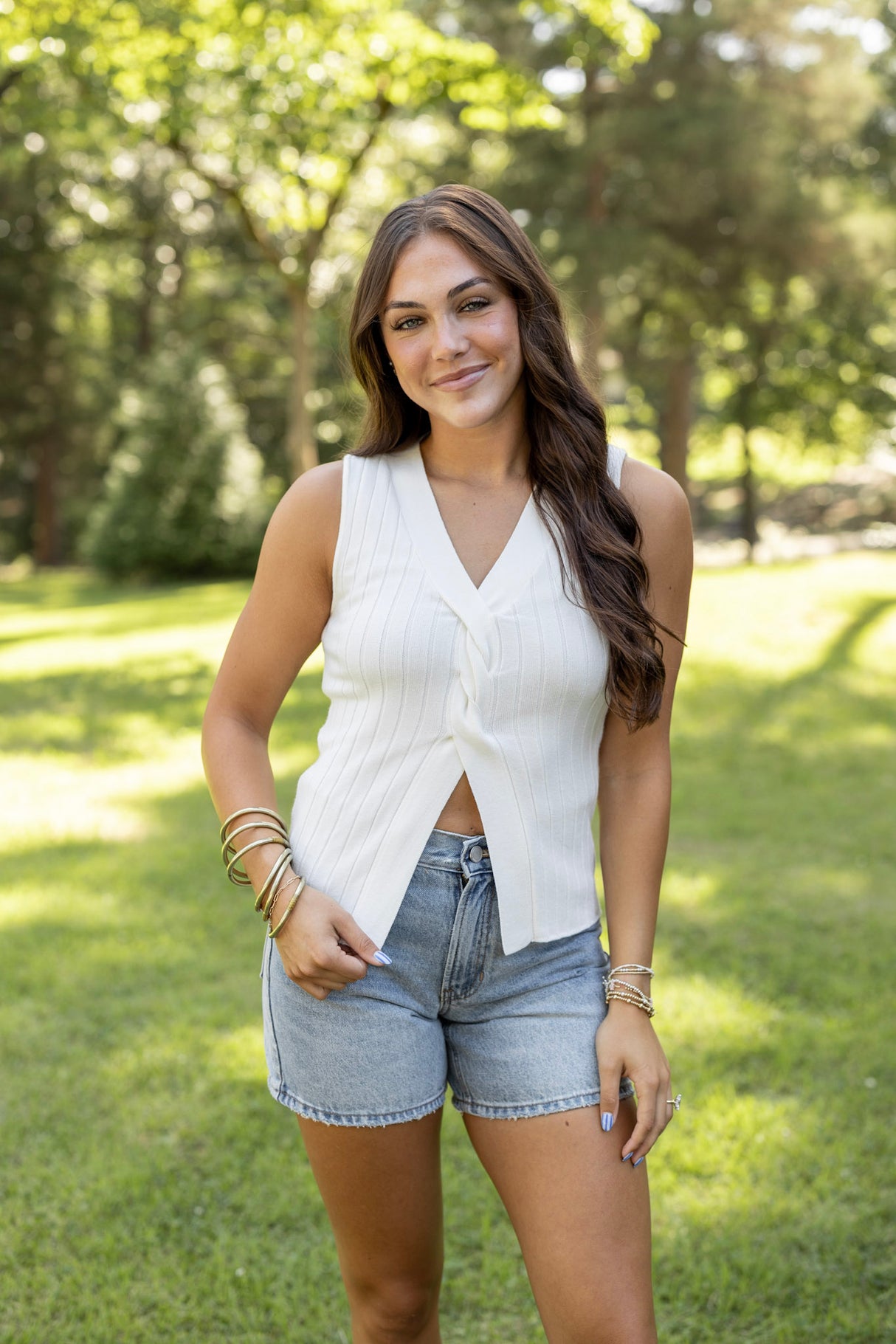 Twisted Front Sweater Top