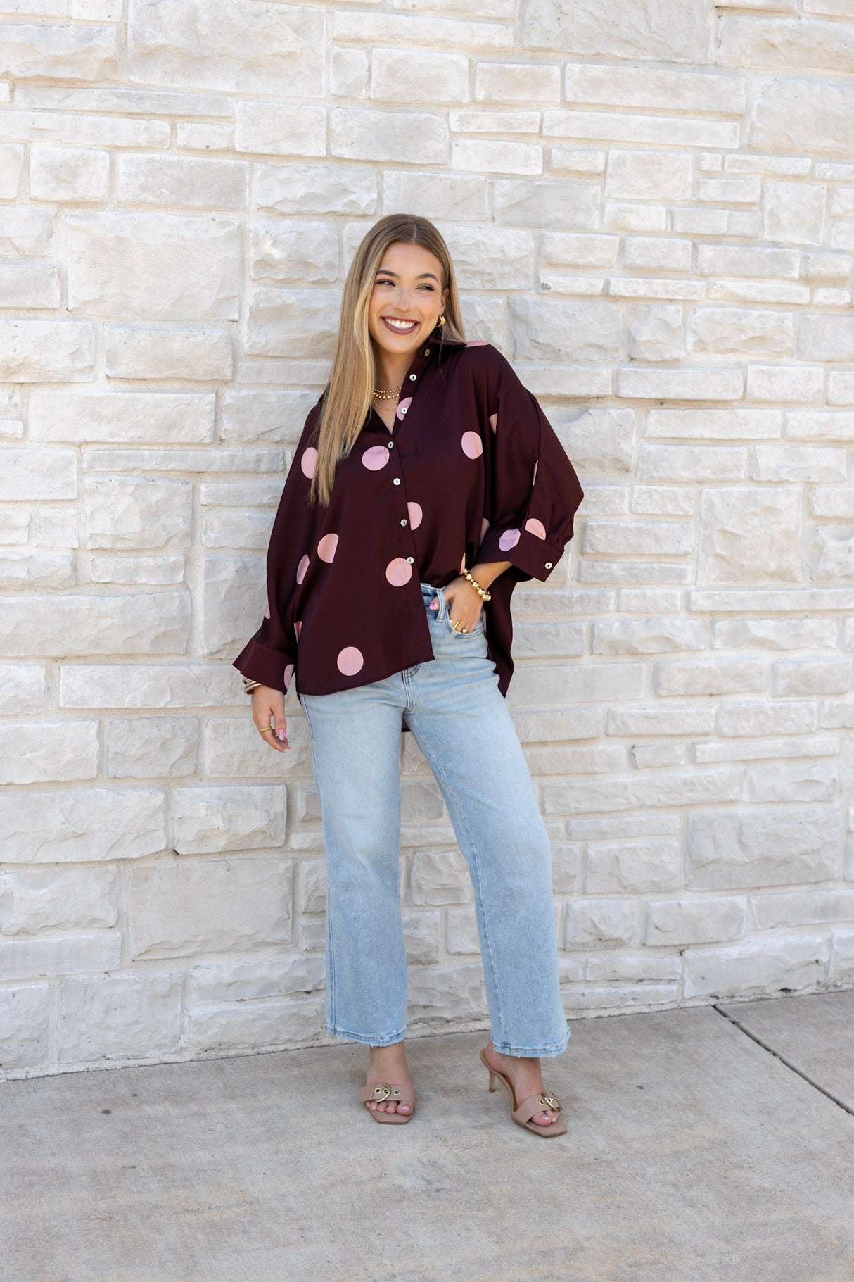 Polka Dot Puff Top Plus+