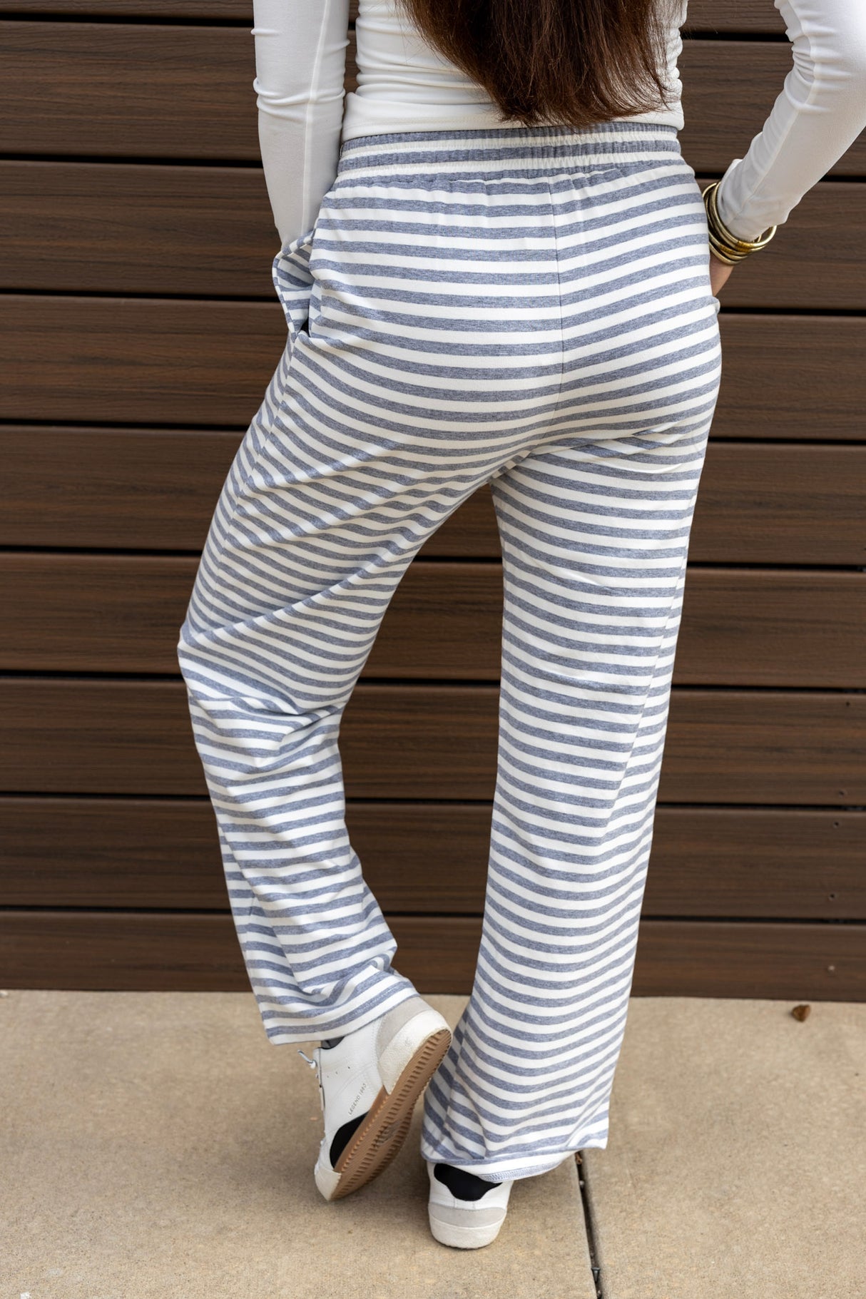 Drawstring Stripe Print Pants