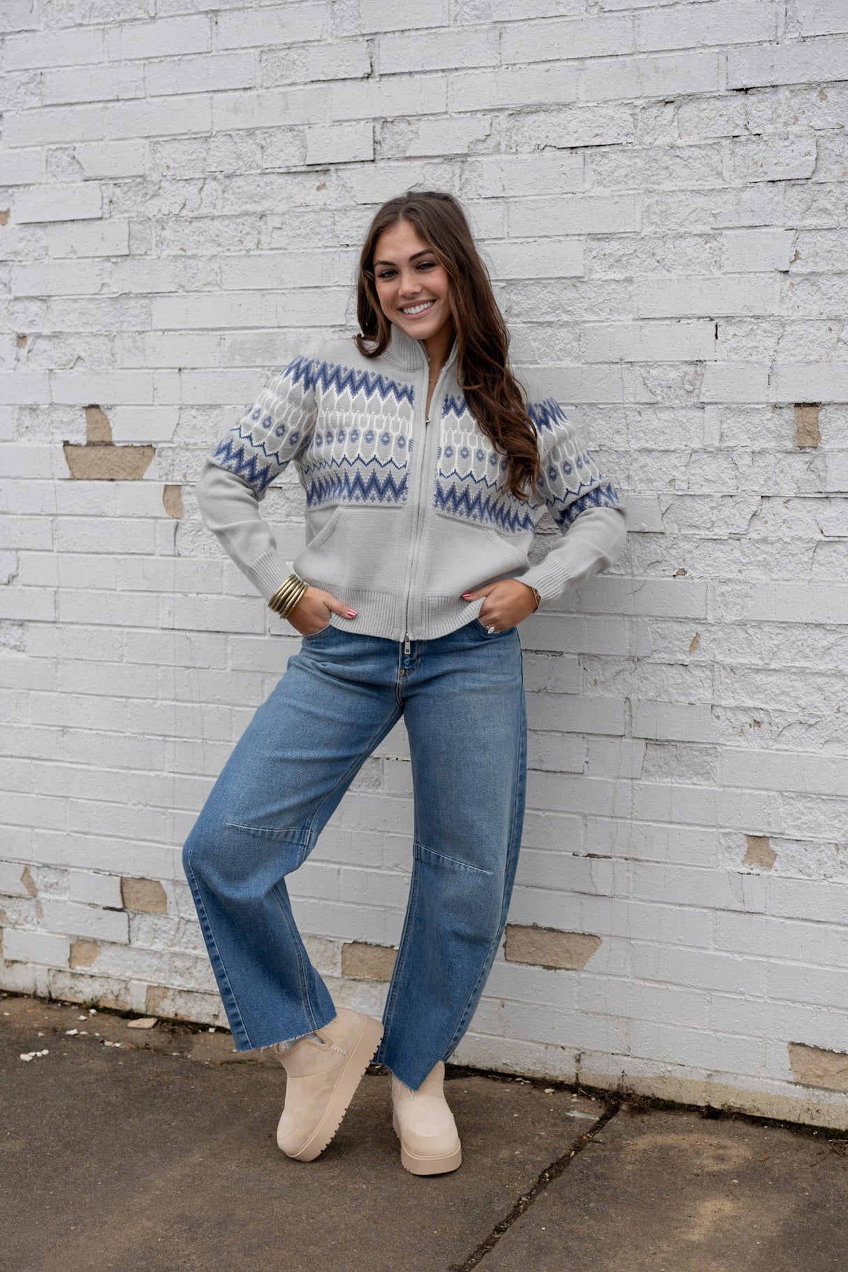 FAIR ISLE ZIP CARDIGAN