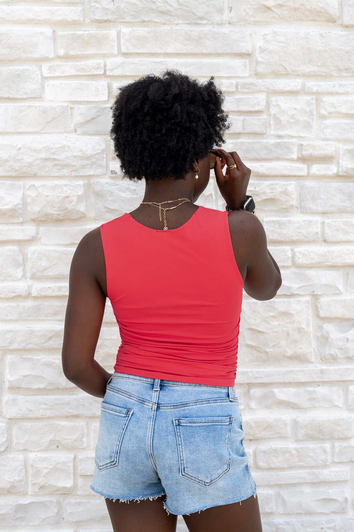 Clean Line Square Shirred Top