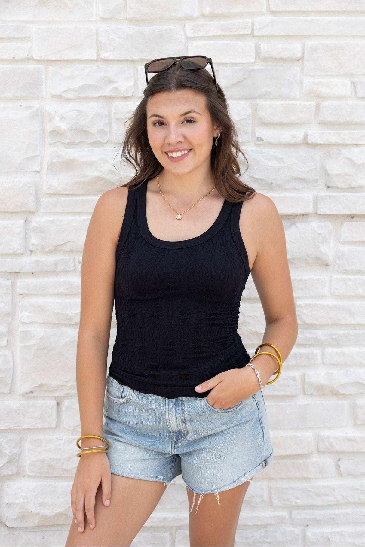Reversible Lace Textured Tank Top
