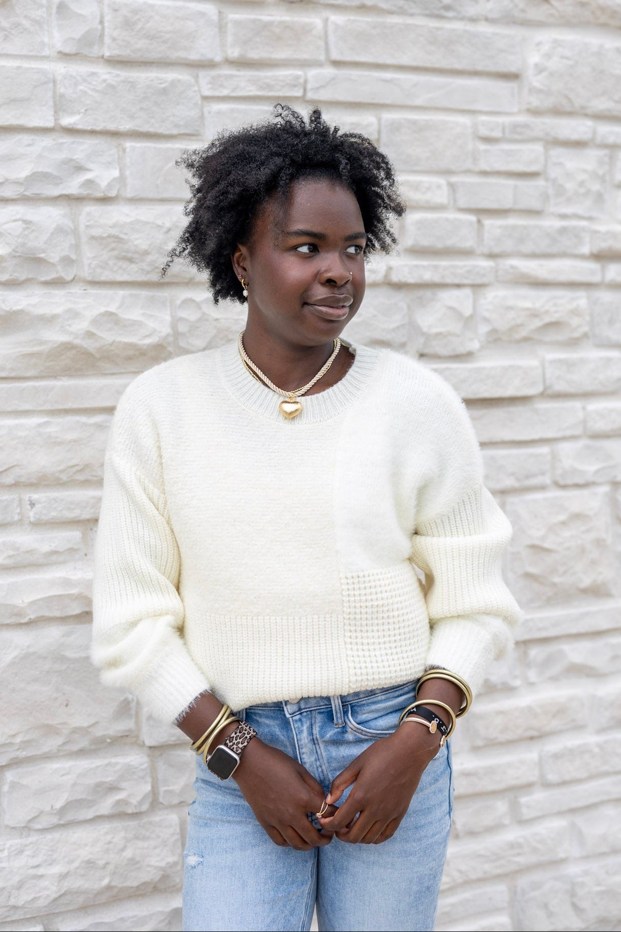 Patchwork Drop Shoulder Sweater