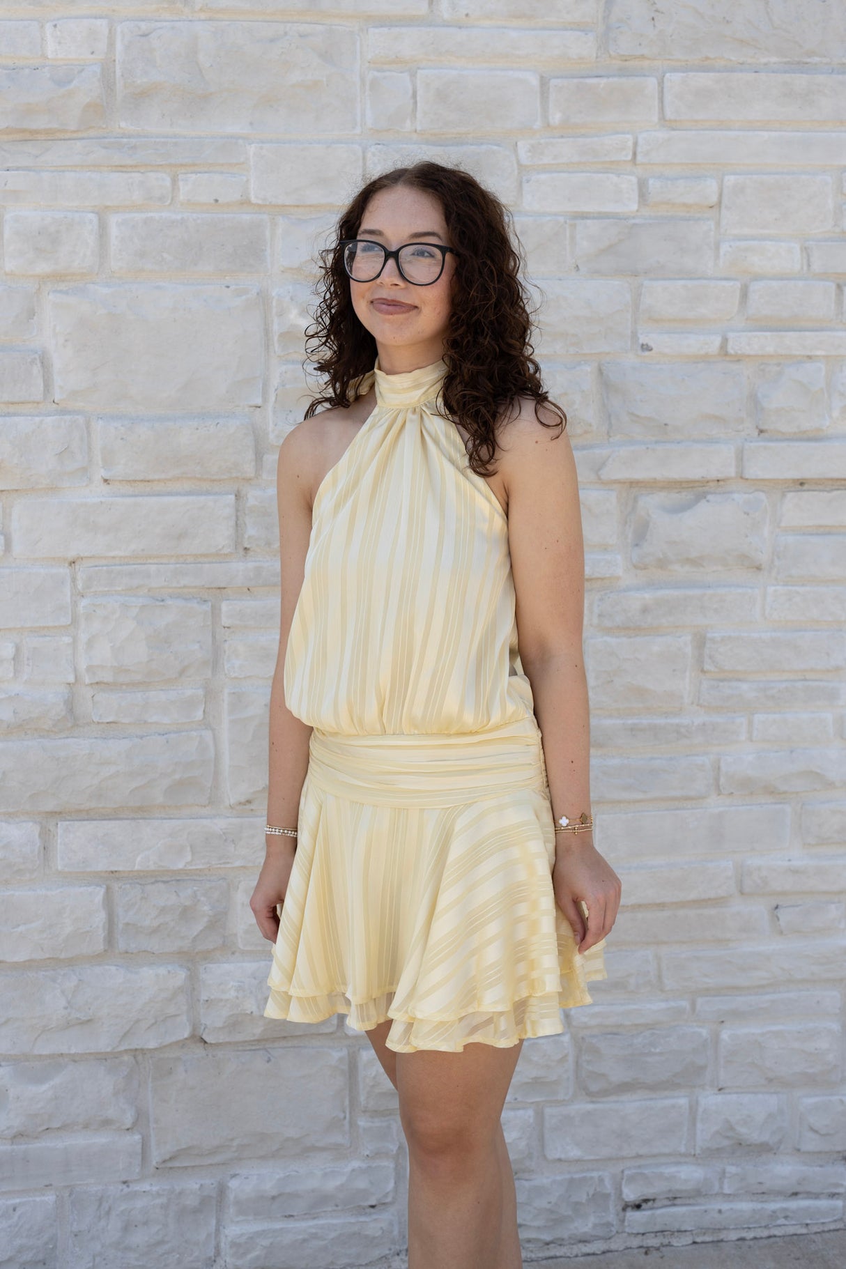 Chiffon Halter Mini Dress