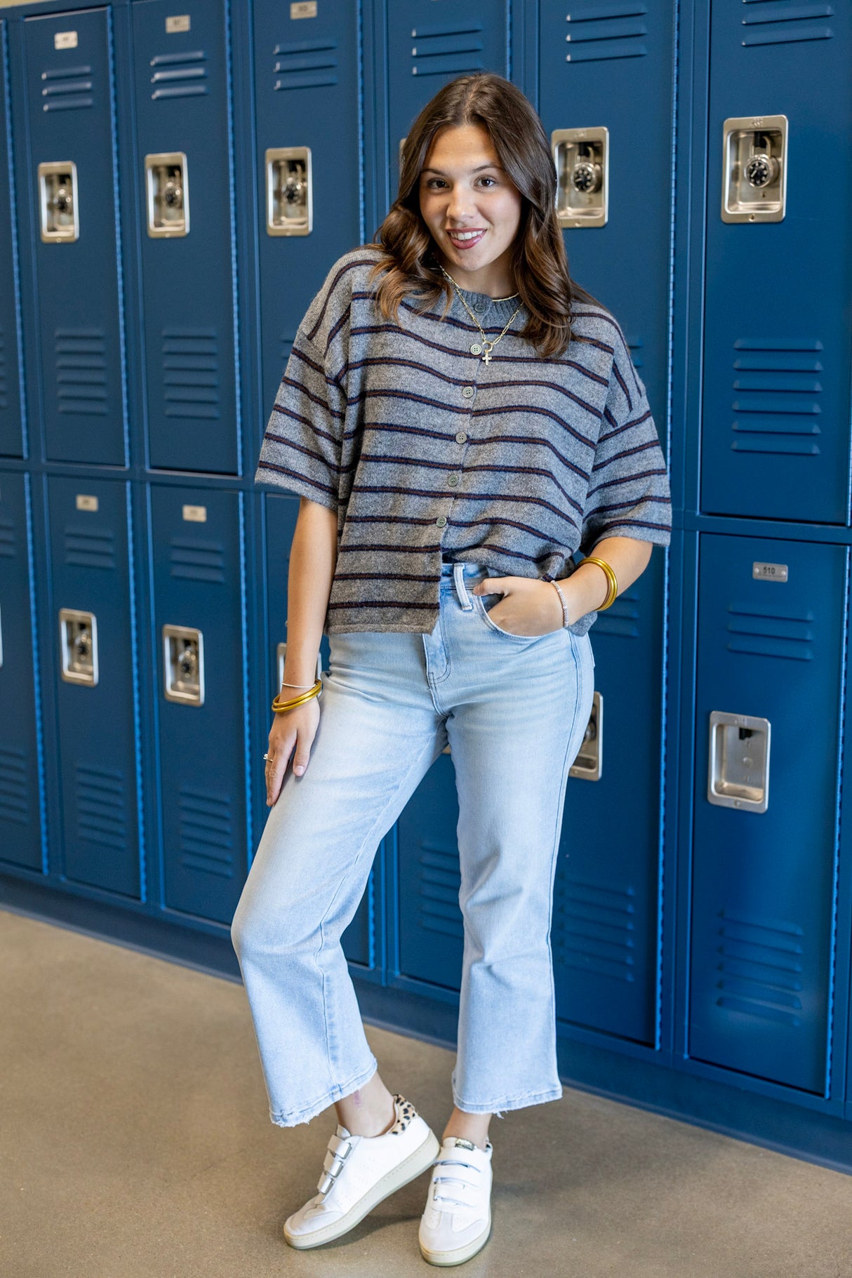 Stripe Boxy Cardigan