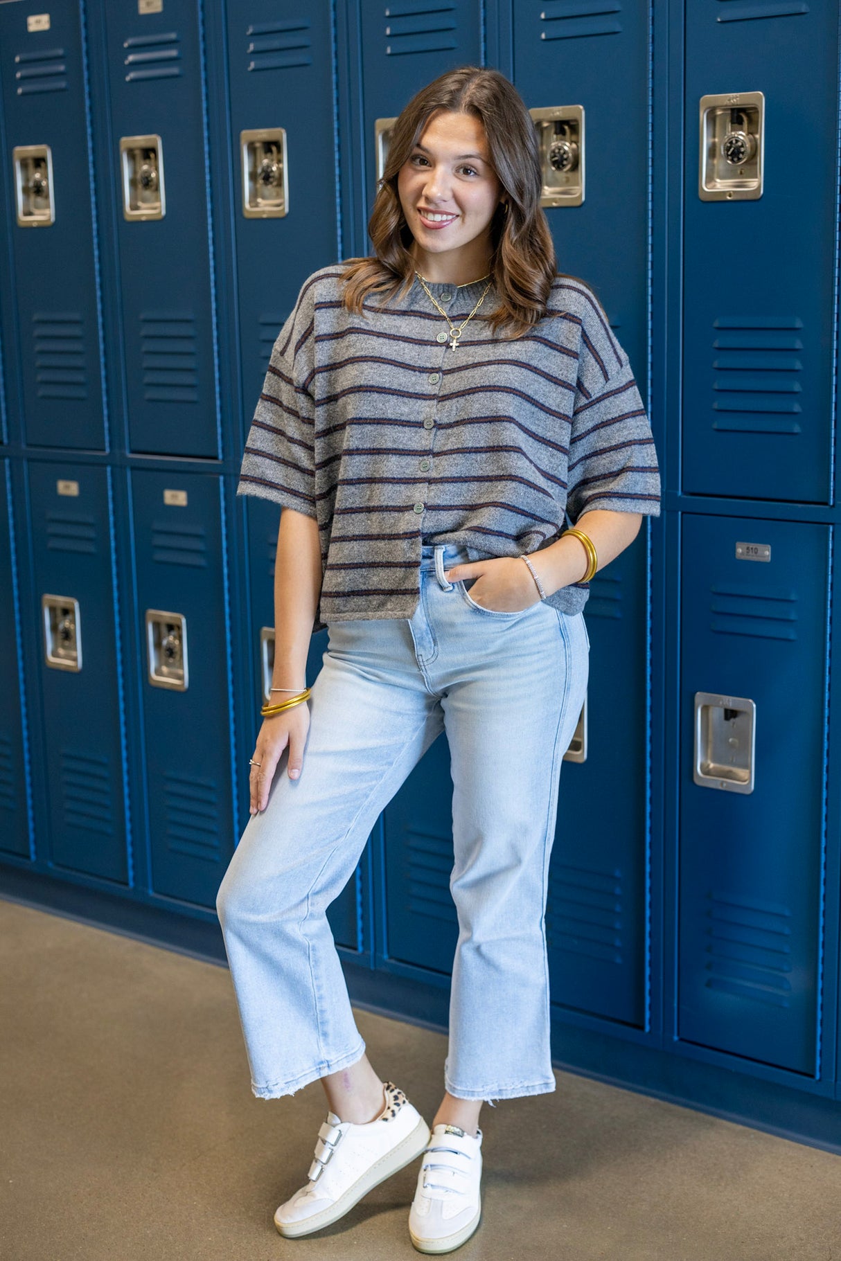 Stripe Boxy Cardigan