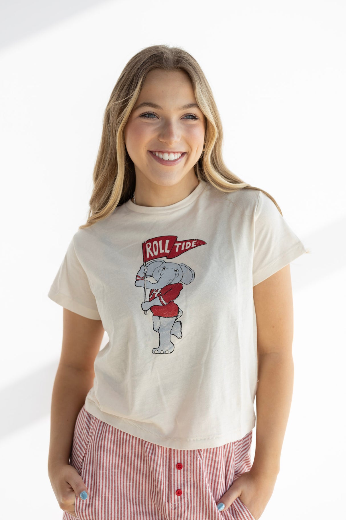 BAMA MASCOT FLAG CROP TEE
