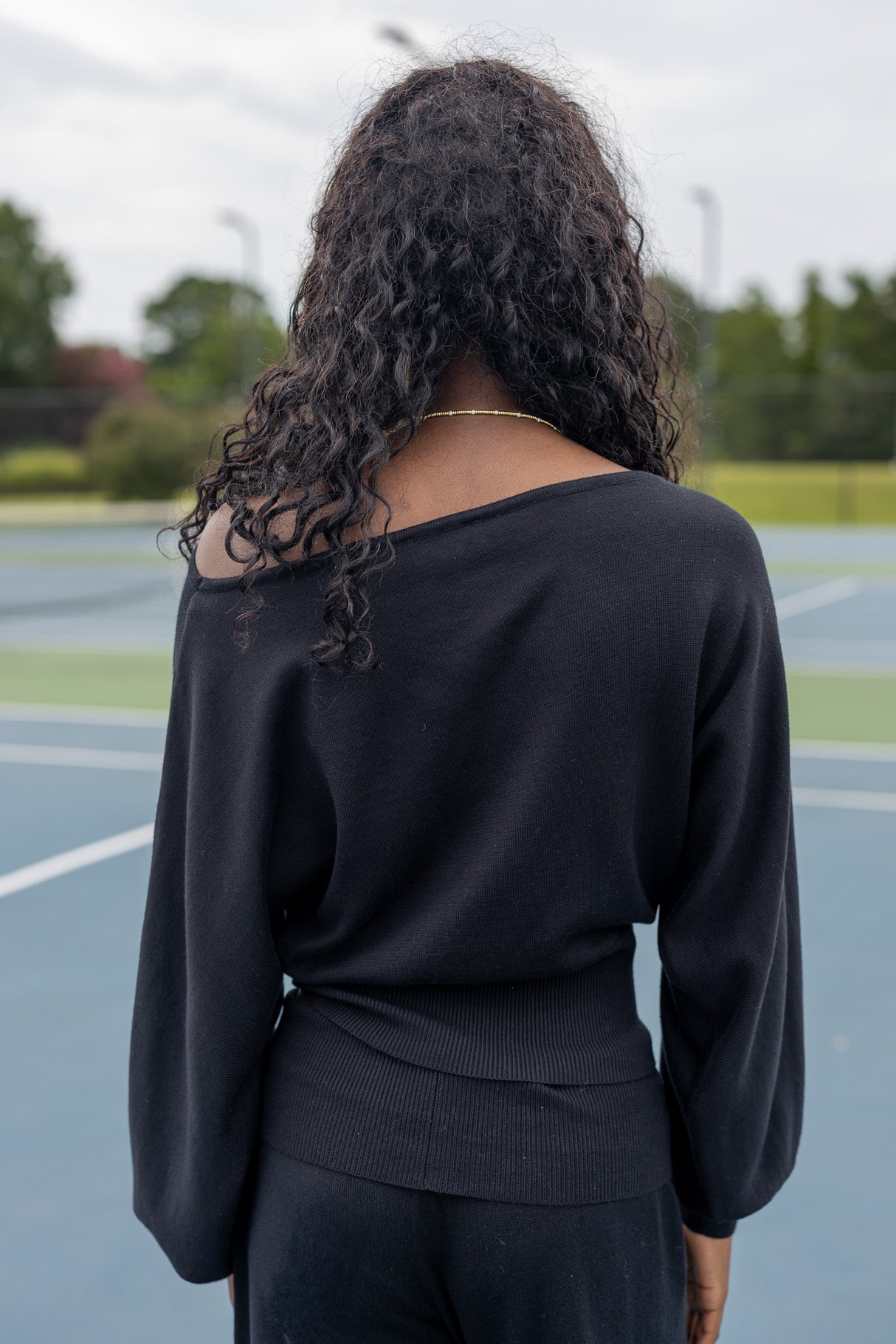 Boat Neck Dolman Sleeve Sweater Top