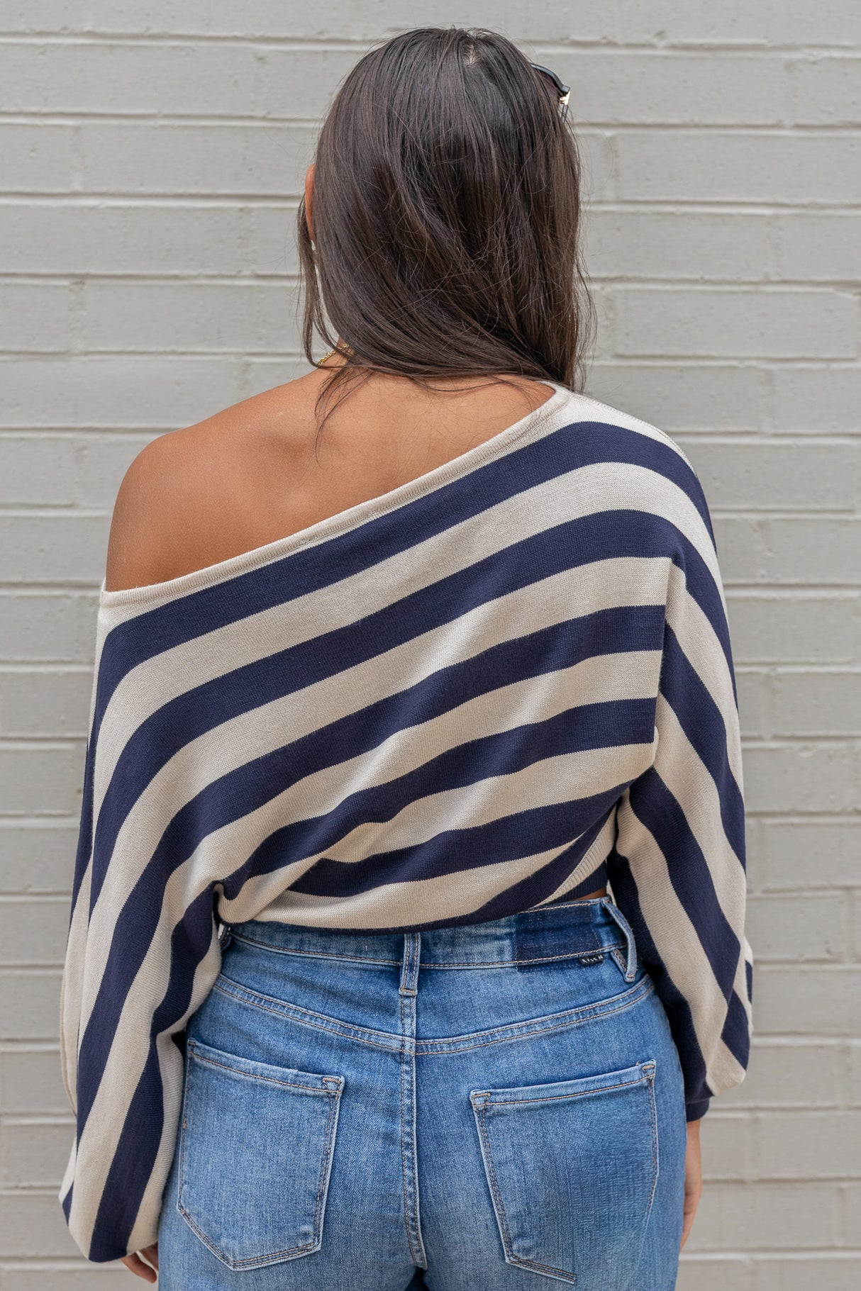 Boat Neck Dolman Sleeve Sweater Top