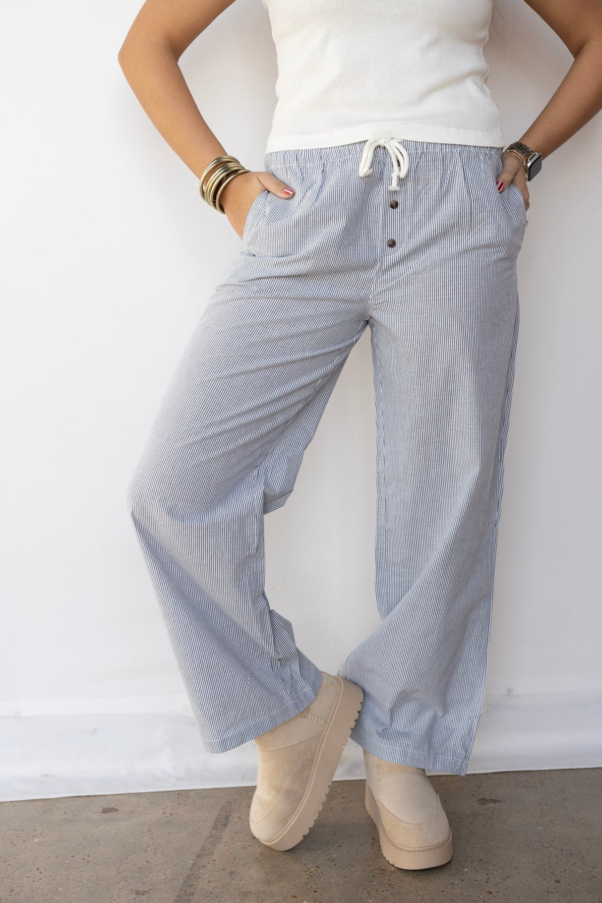 Pinstripe Boxer Pants (Multiple Colors)