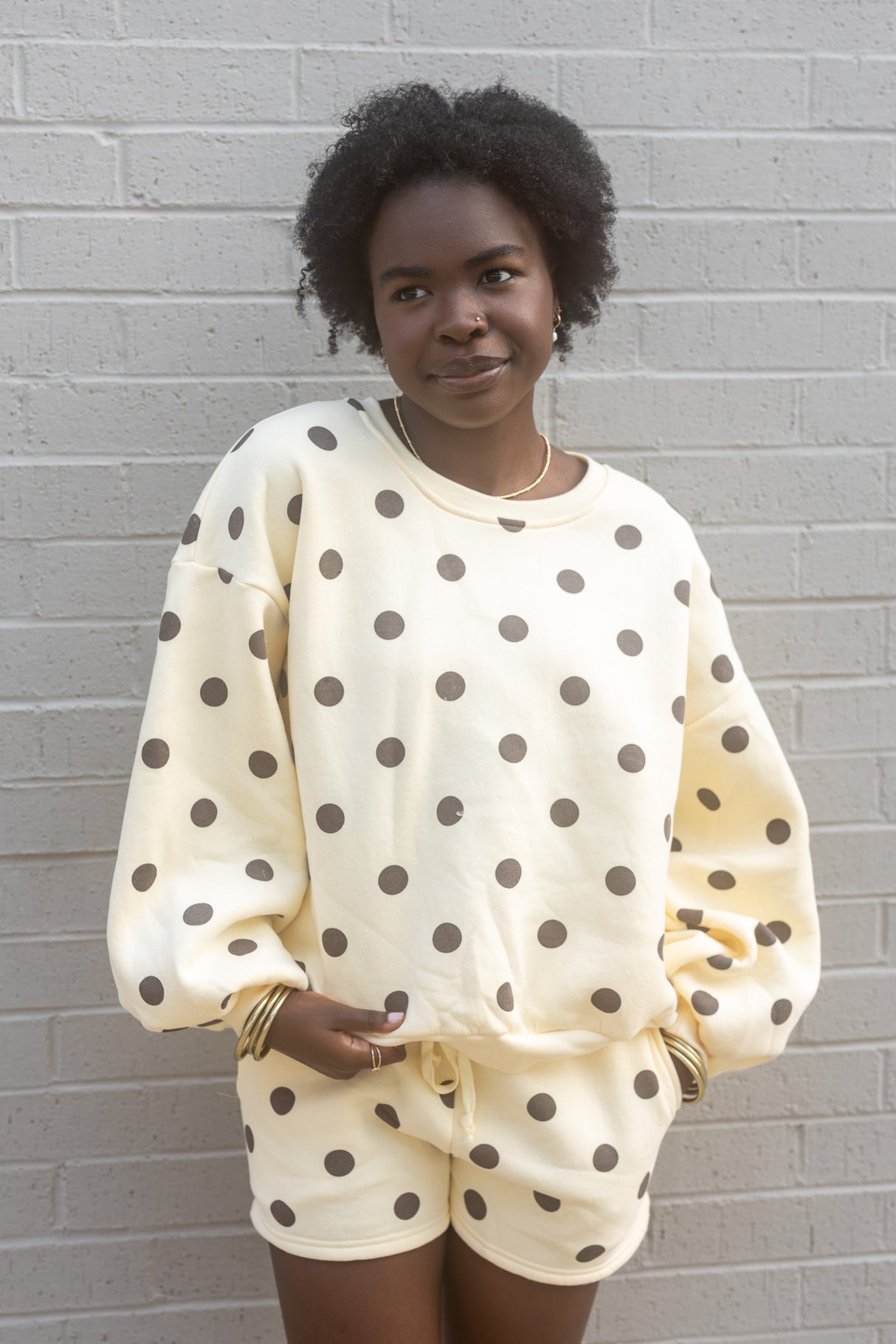 Polka Dot Fleece Pullover