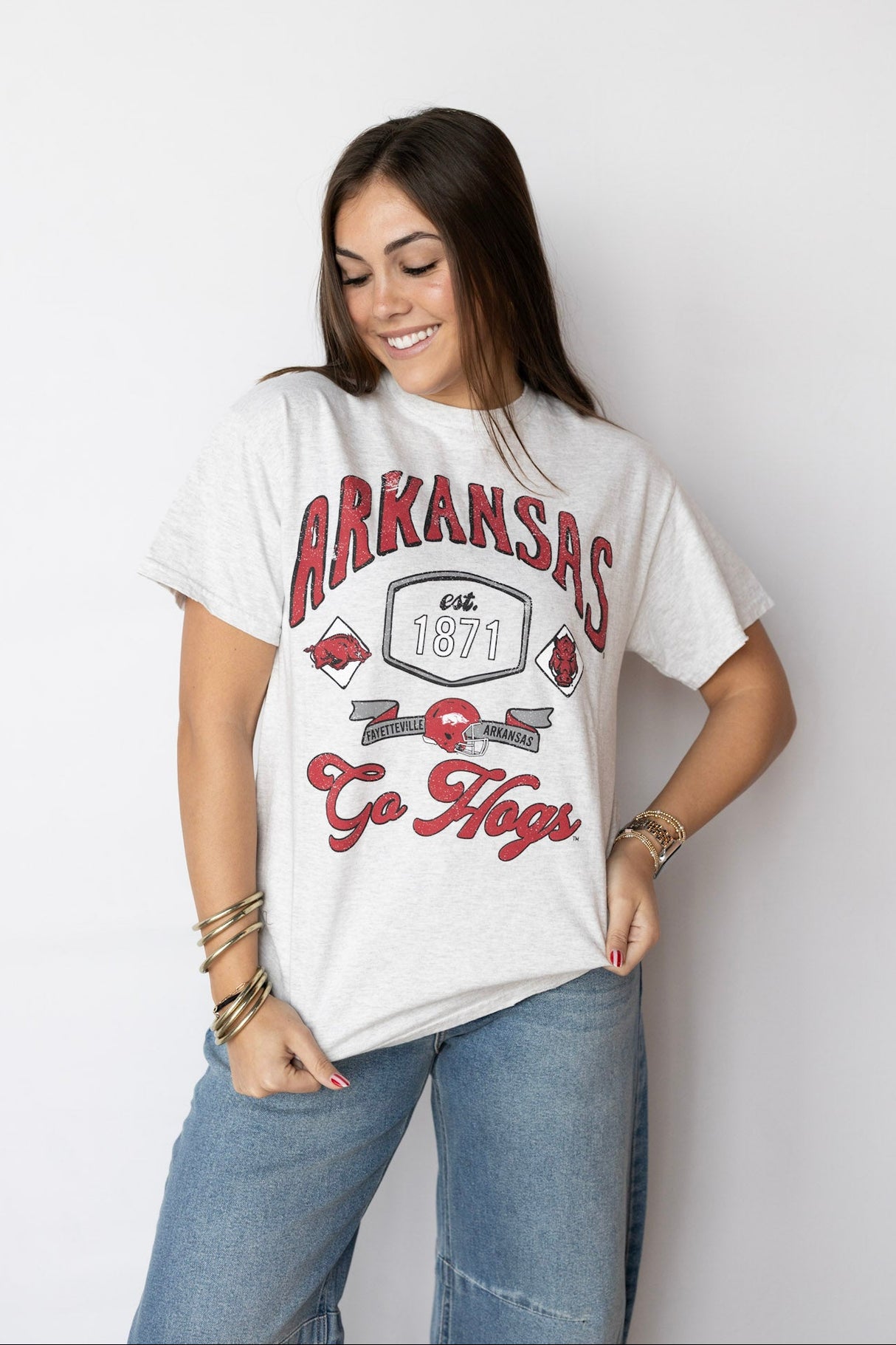 UNIVERSITY OF ARKANSAS PATCHES 25 TEE