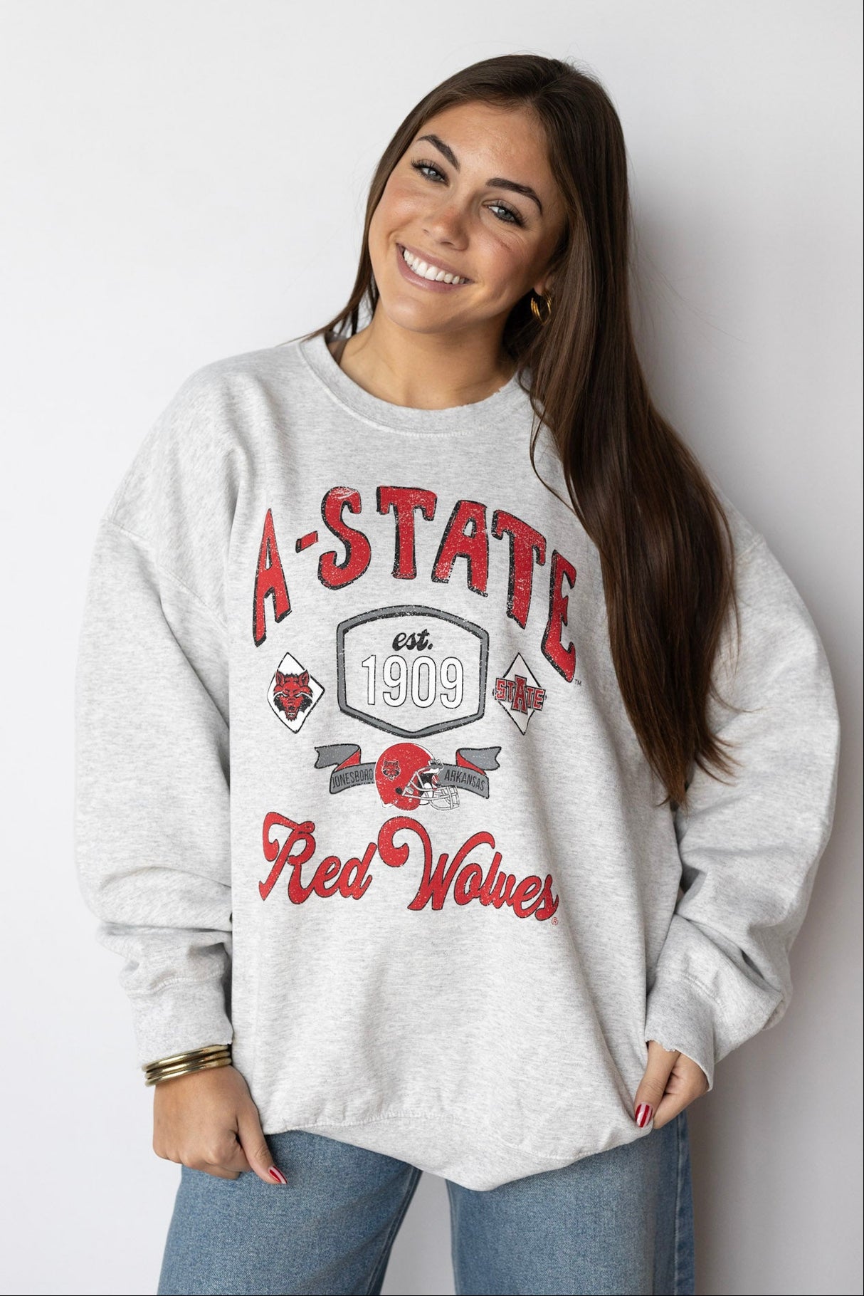 ARKANSAS STATE UNIVERSITY PATCHES SWEATSHIRT