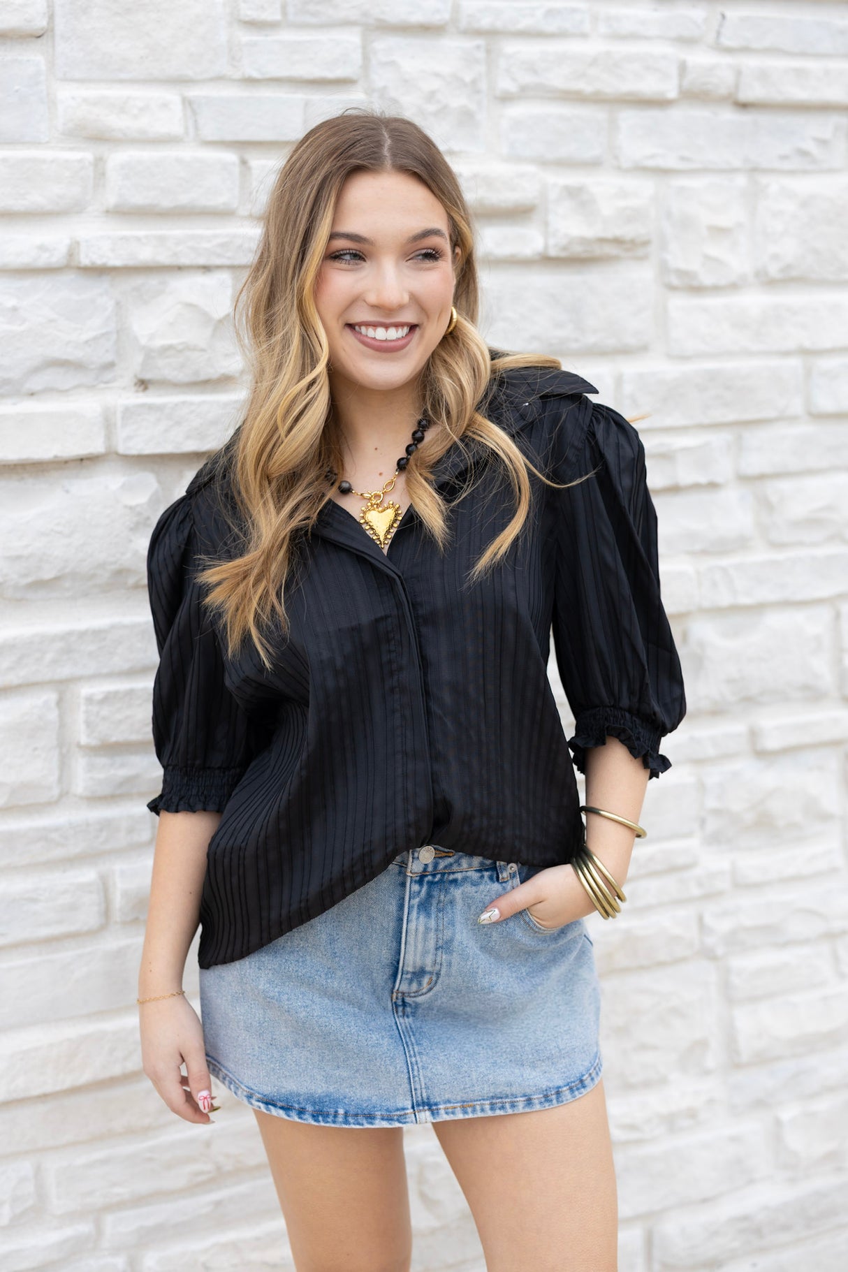 Addams Collar Top (Multiple Colors)