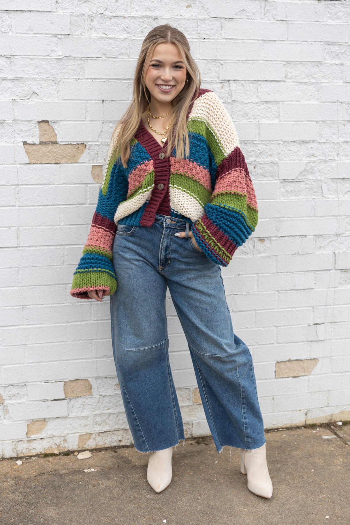 Stripe Knit Cardigan