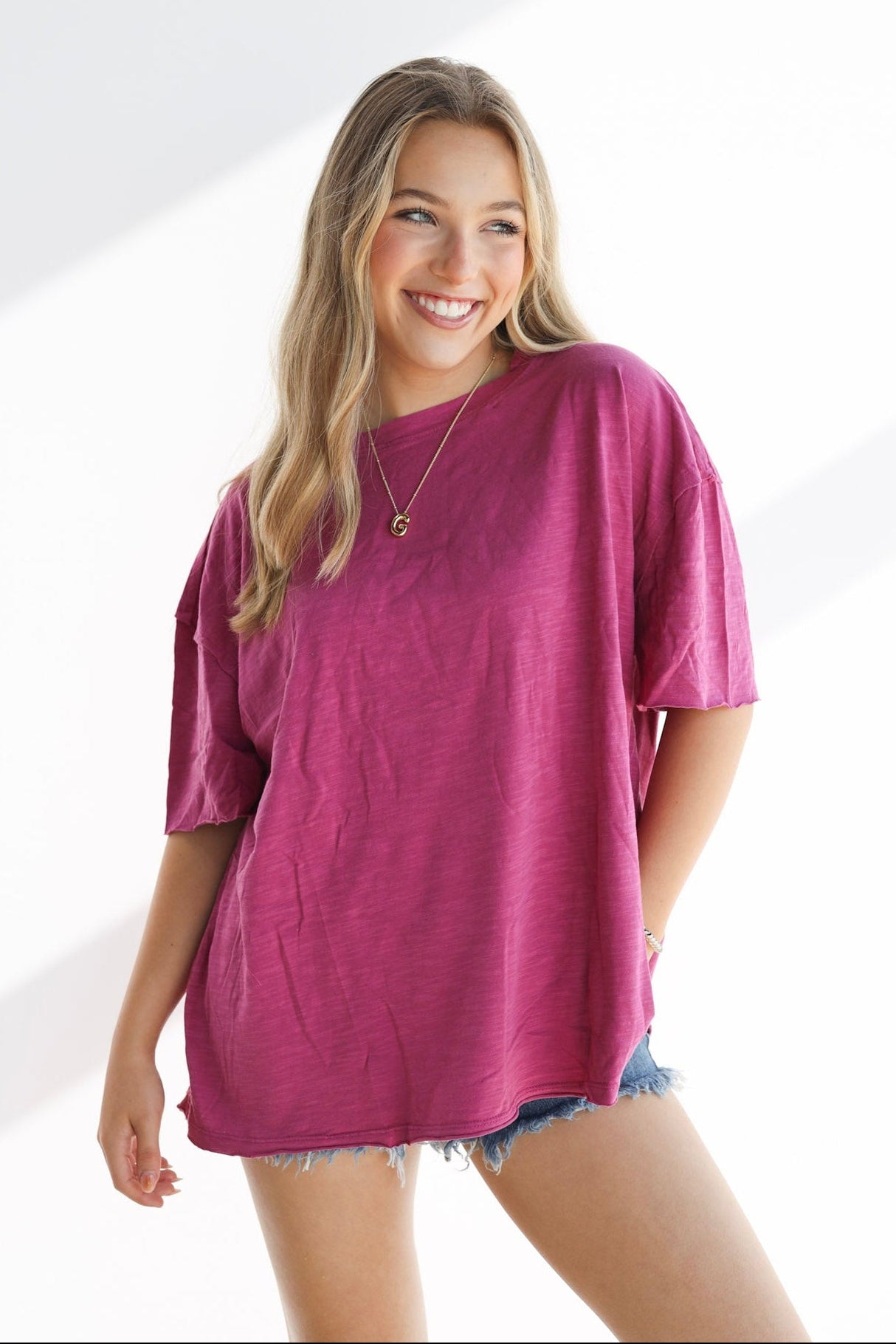 Drop Shoulder Basic Tee (Multiple Colors)